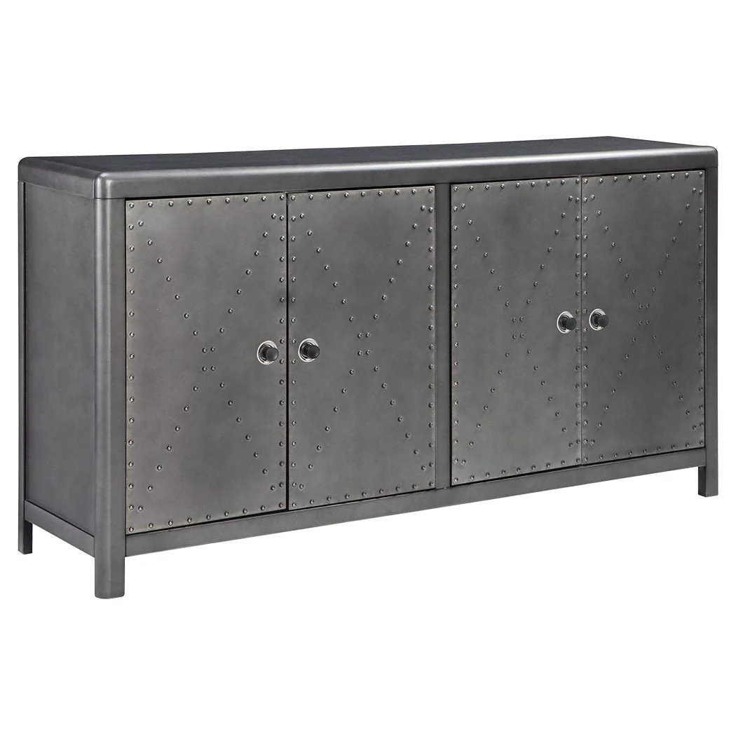 Ashley Rock Accent Cabinet in Gunmetal Finish