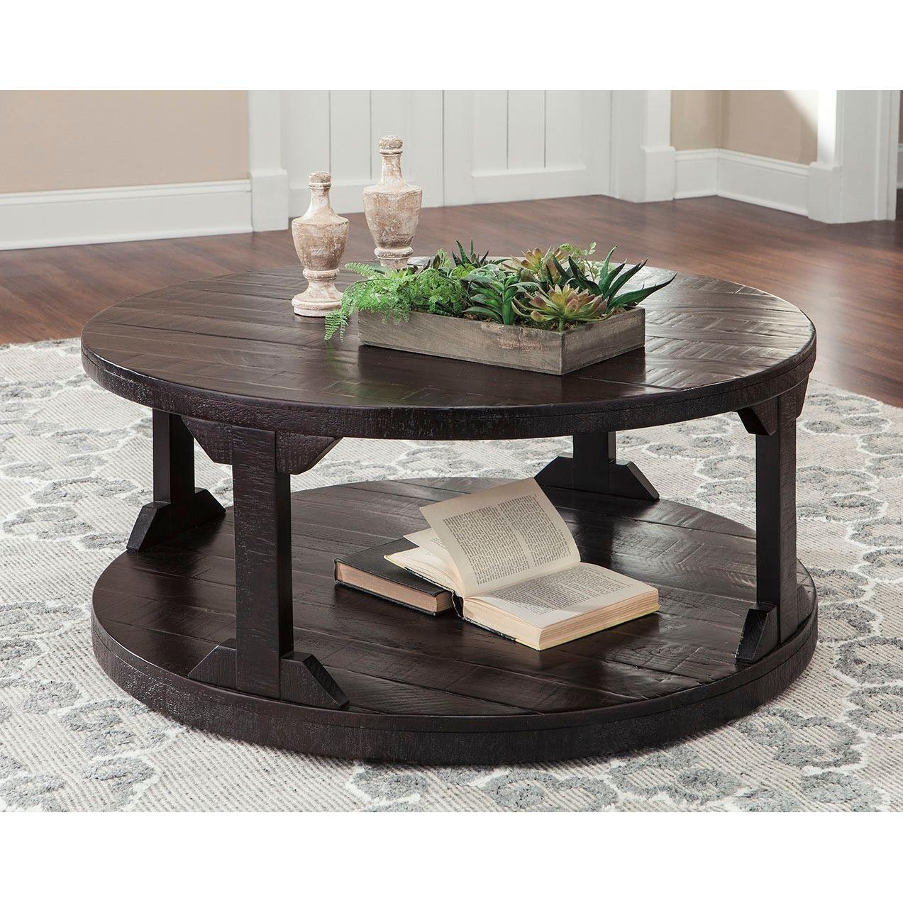 Rogness - Rustic Brown - Round Cocktail Table - Image 2