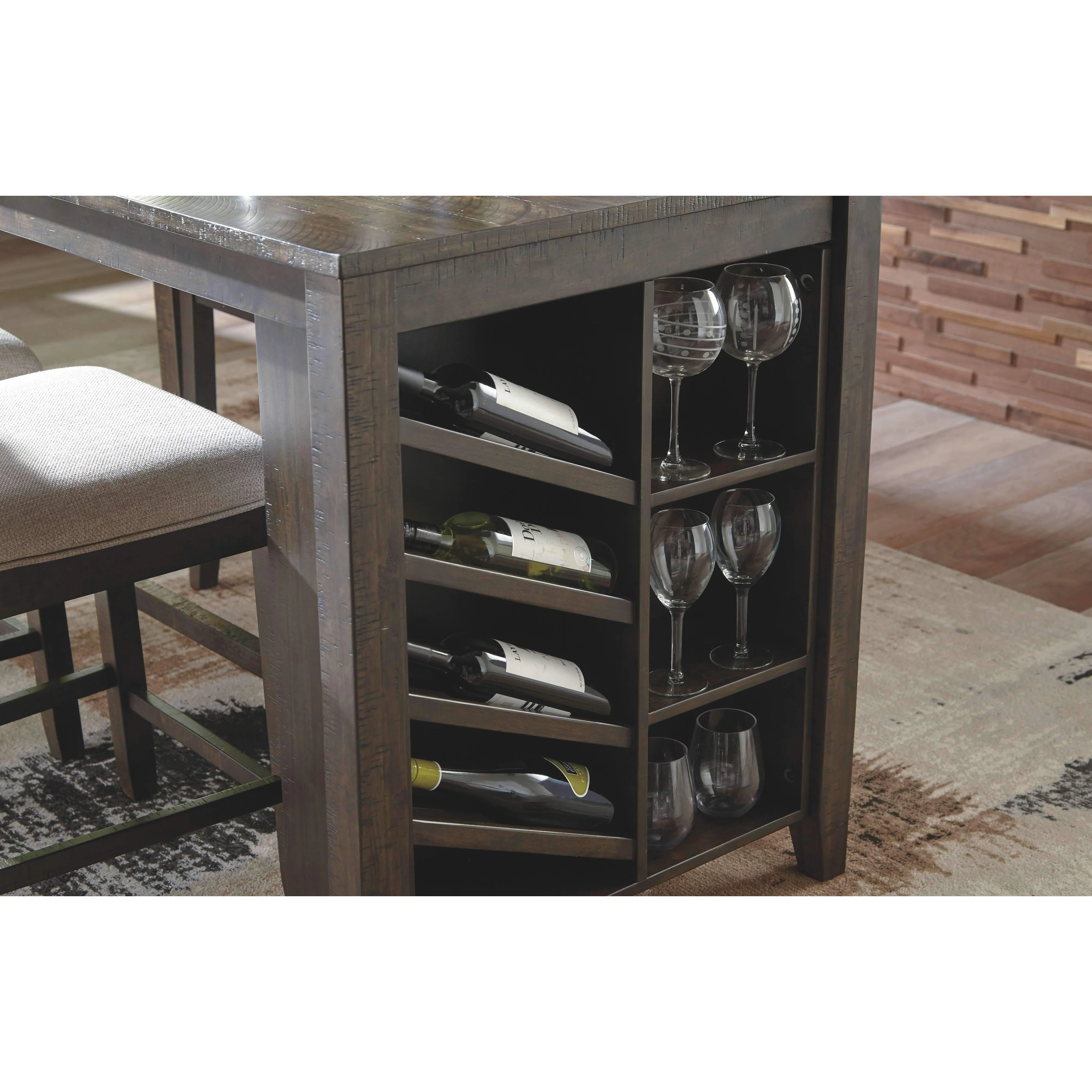 Rokane - Brown - Rect Counter Table W/storage - Image 5