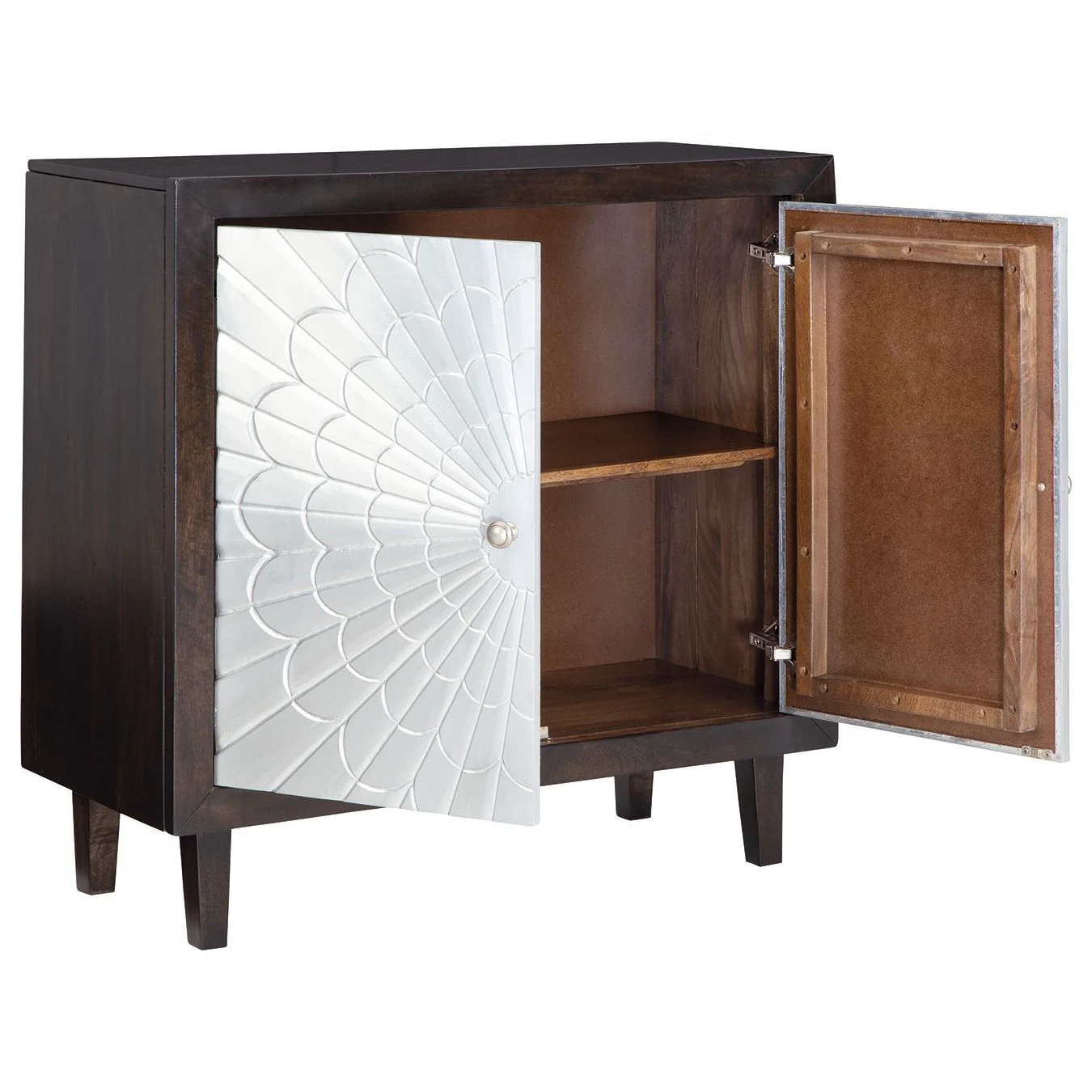 Ronlen - Brown/silver Finish - Accent Cabinet - Image 3