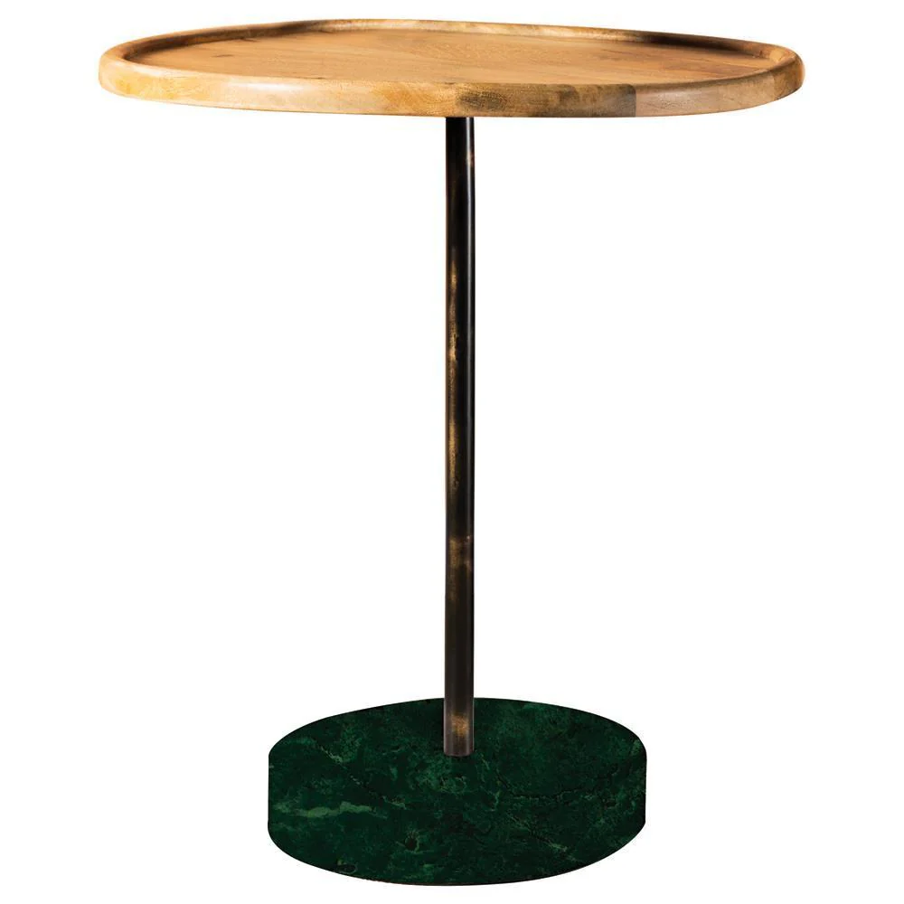 Round Marble Base Accent Table - Light Brown - Image 2