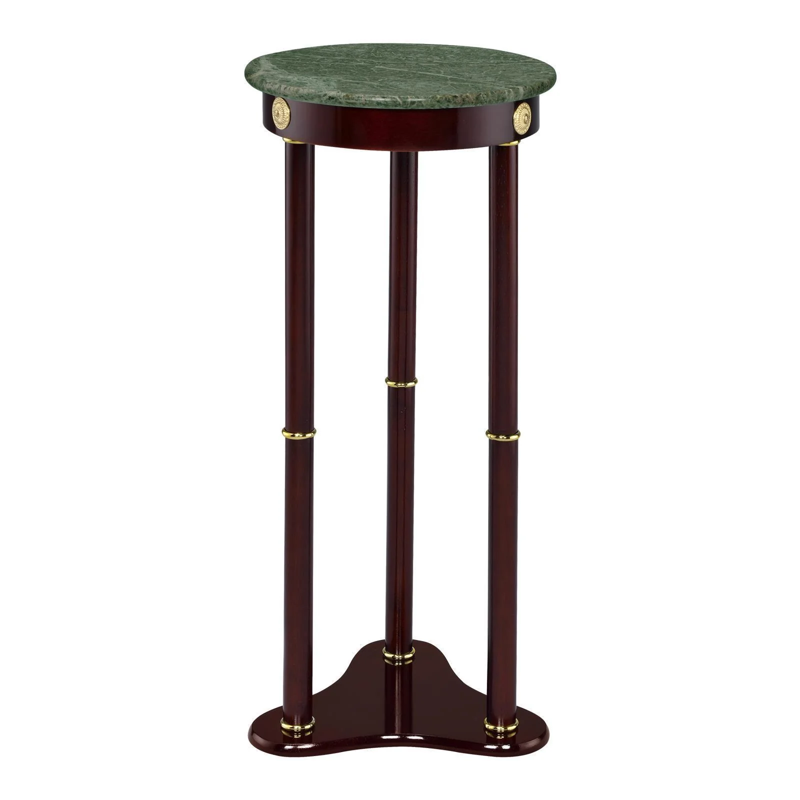 Round Marble Top Accent Table - Brown - Image 3