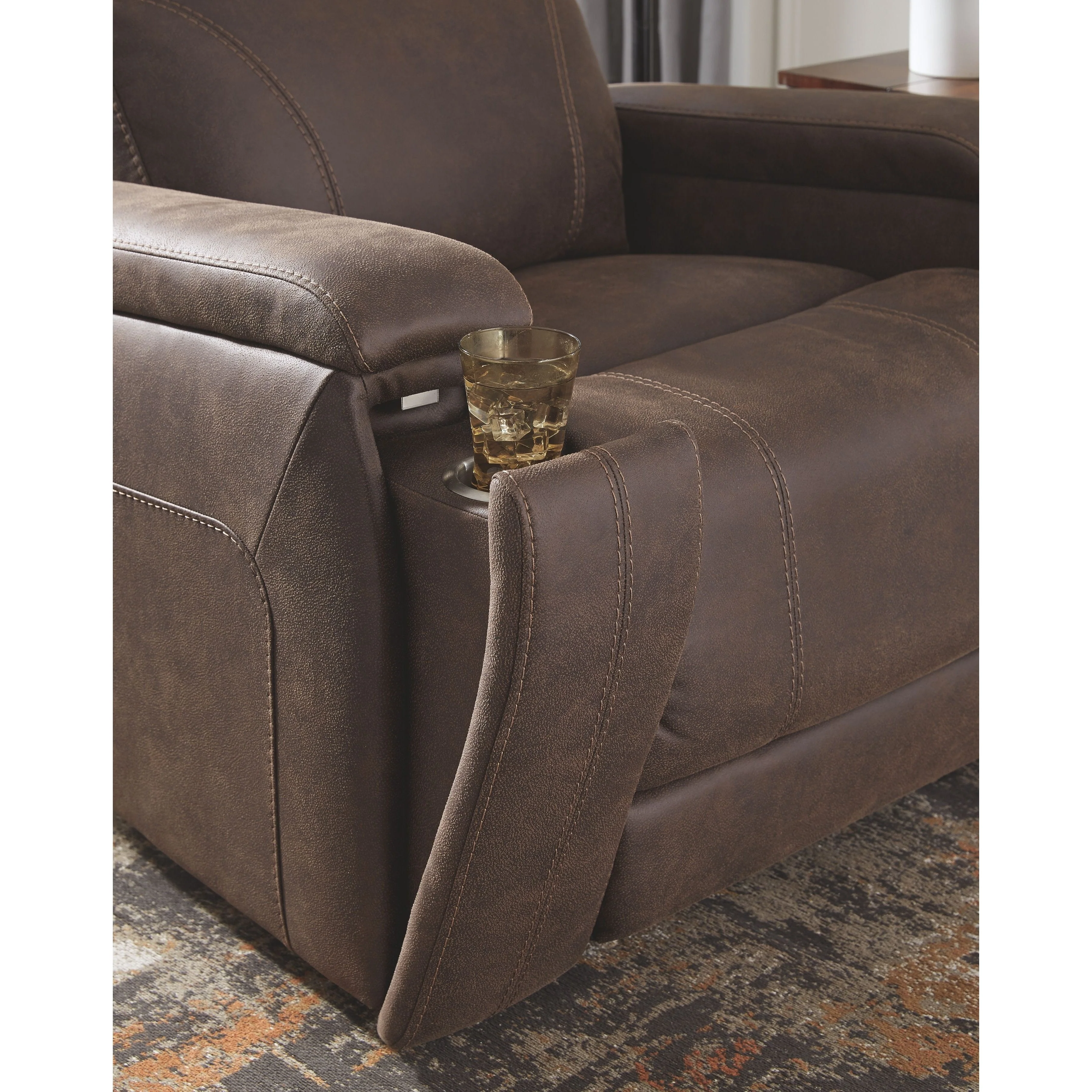 Rowlett - Walnut - PWR Recliner/ADJ Headrest - Image 4