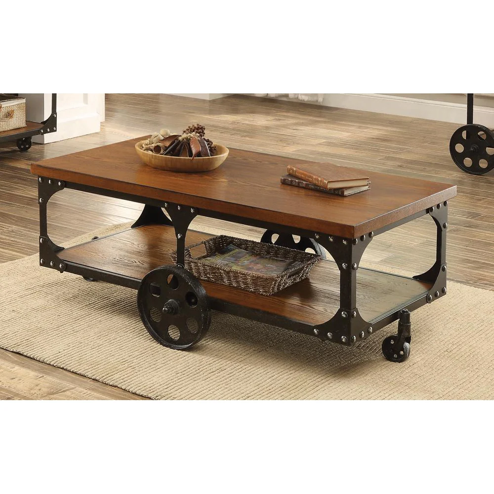 Roy - Coffee Table With Casters - Brown