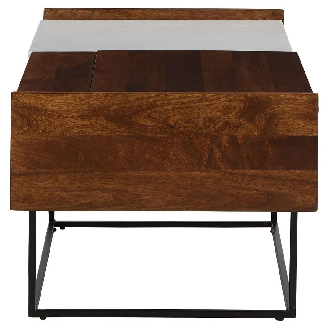 Rusitori - Brown / Beige / White - Rect Lift Top Cocktail Table - Image 5