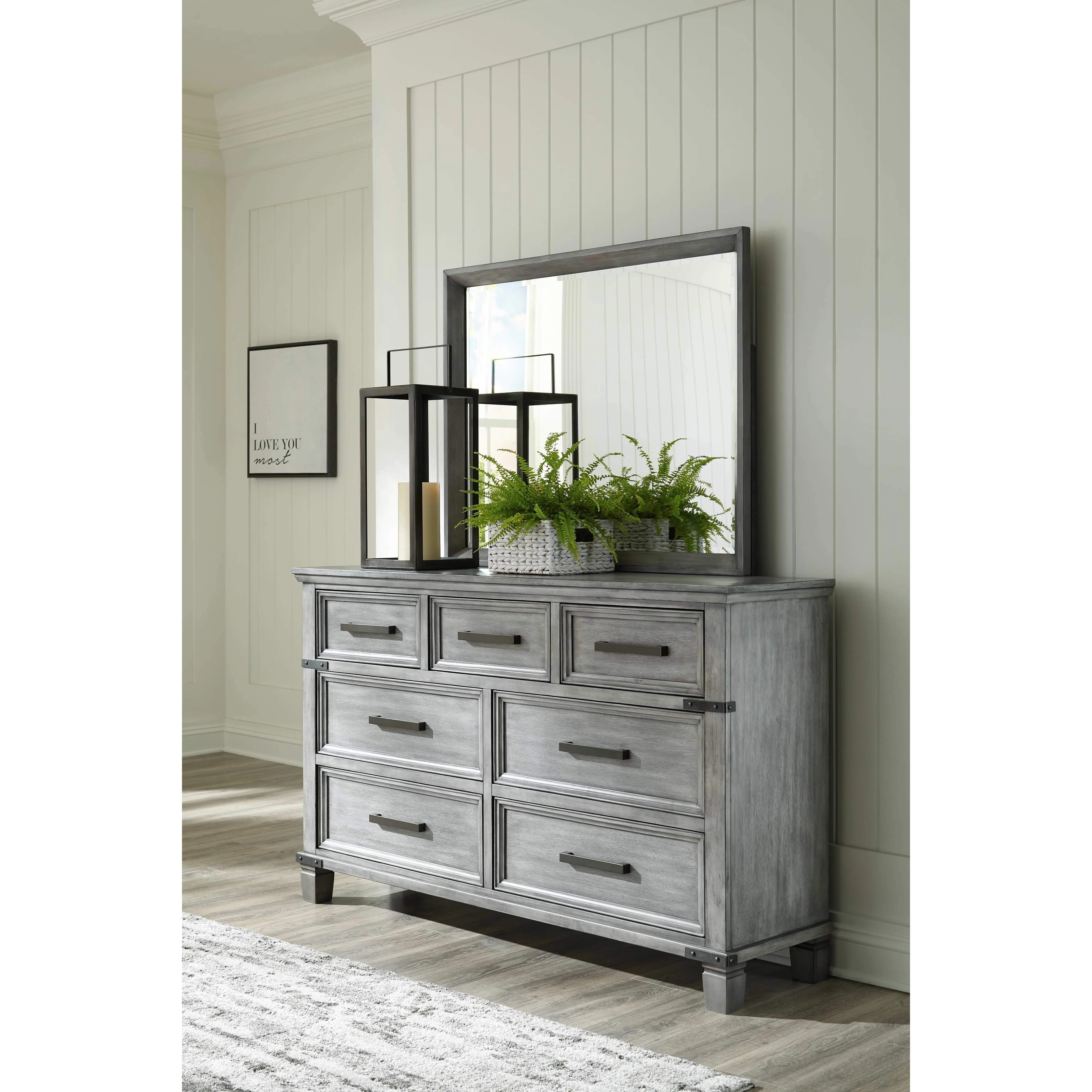 Russelyn - Gray - Dresser, Mirror
