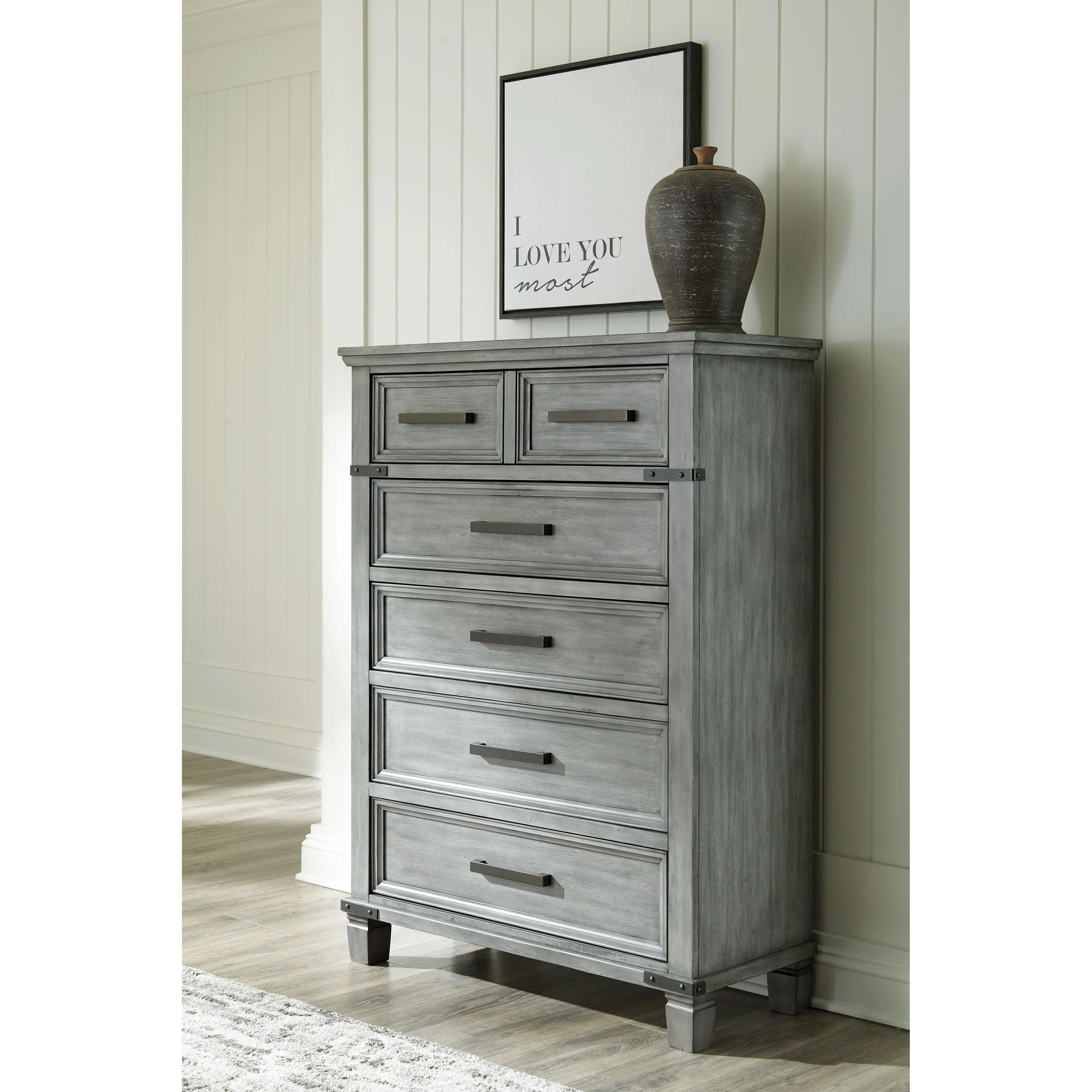 Russelyn - Gray - Five Drawer Chest - Image 2