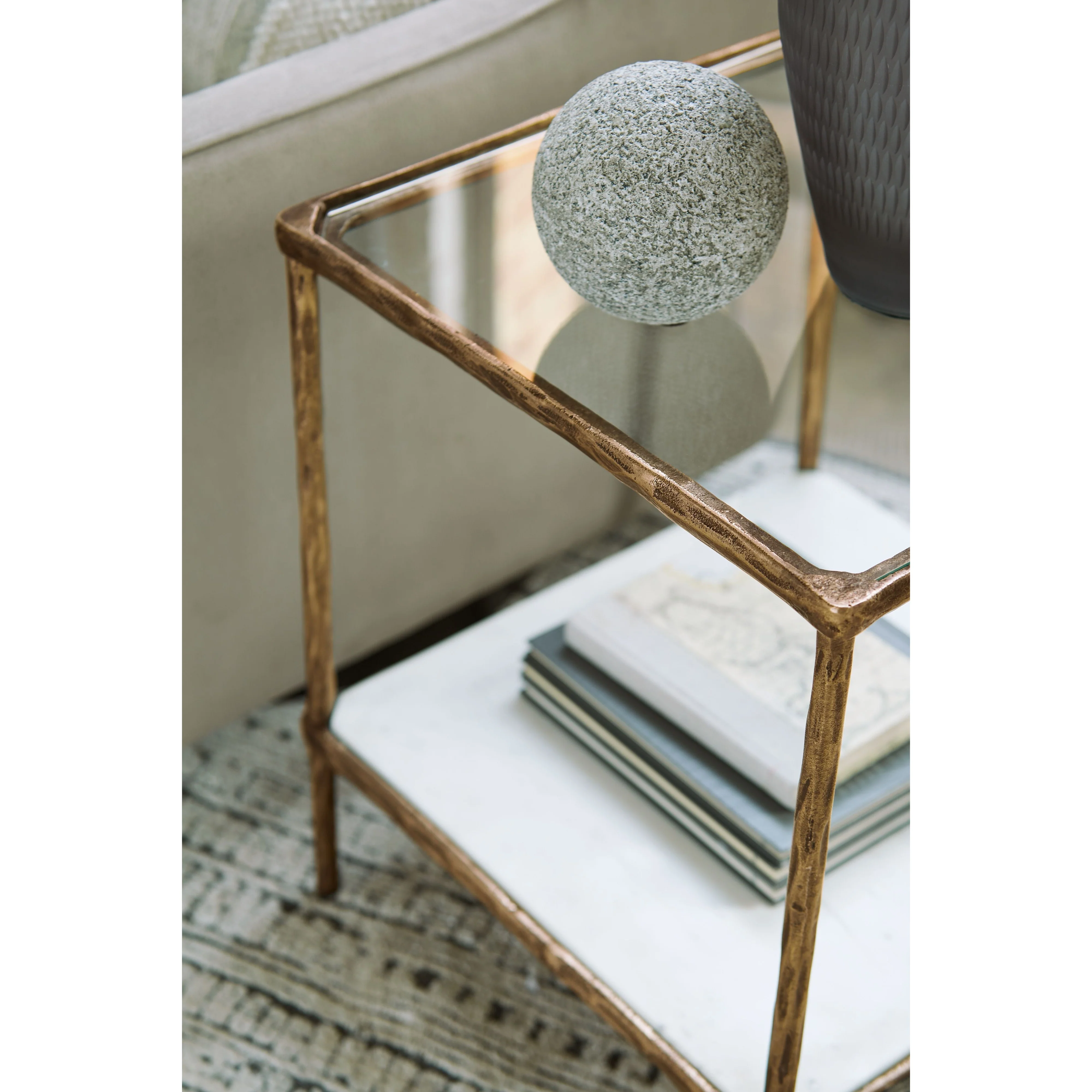 Ryandale - Antique Brass Finish - Accent Table - Image 12