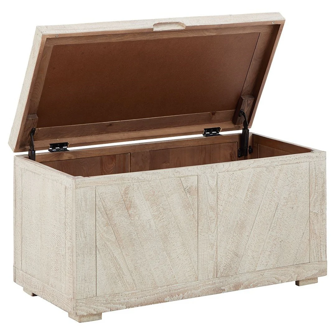 Ryker - Distressed White - Storage Trunk - Image 3