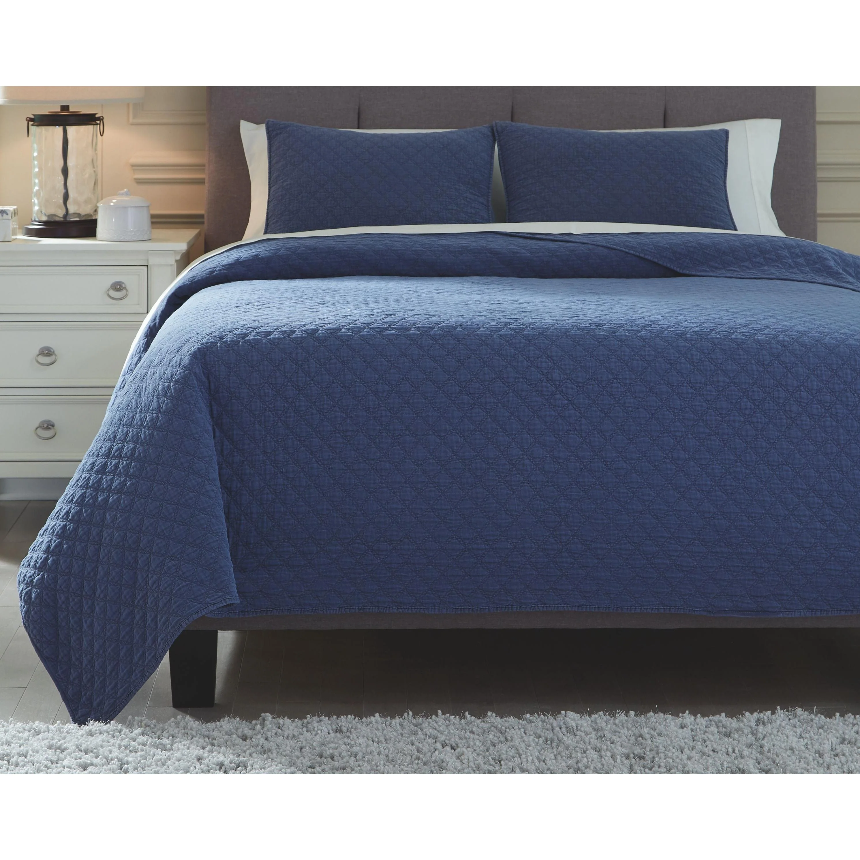 Ryter - Navy - Queen/full Coverlet Set - Image 2