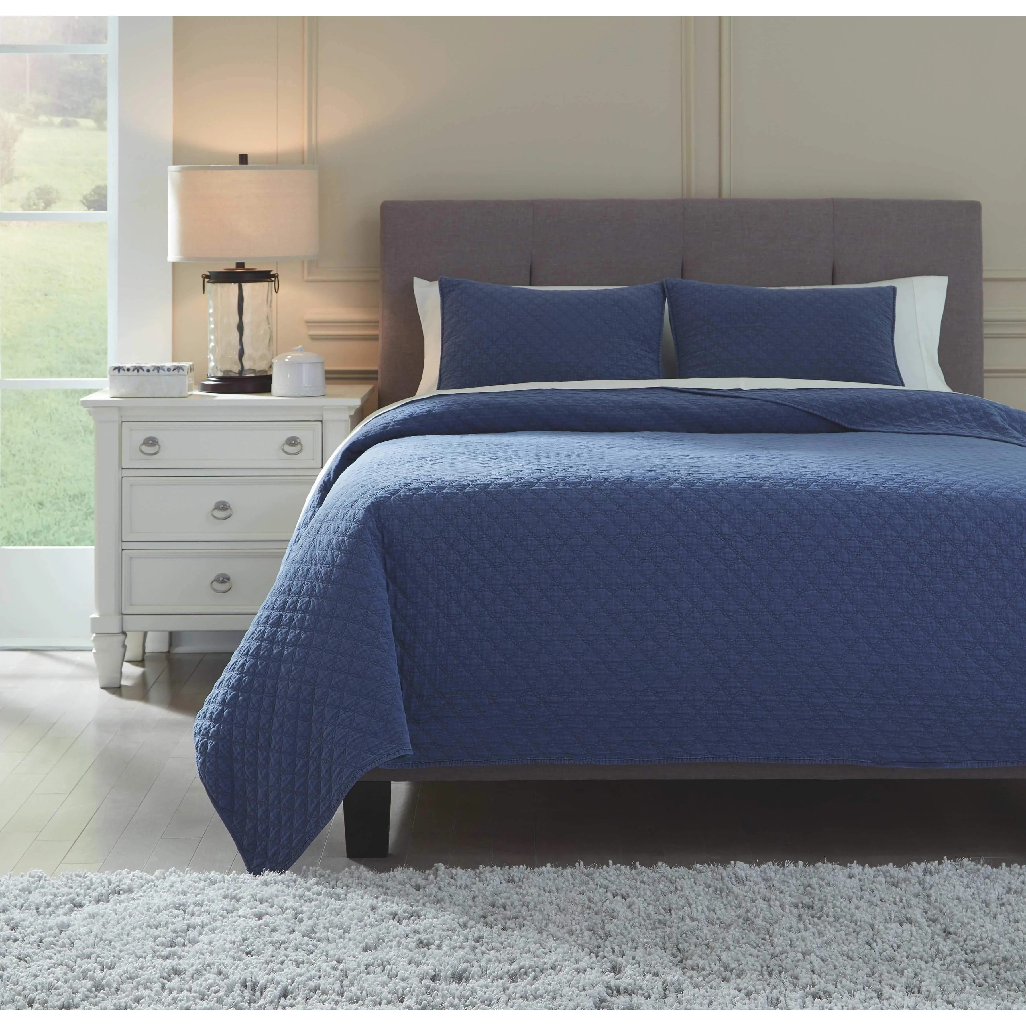 Ryter - Navy - Queen/full Coverlet Set - Image 5