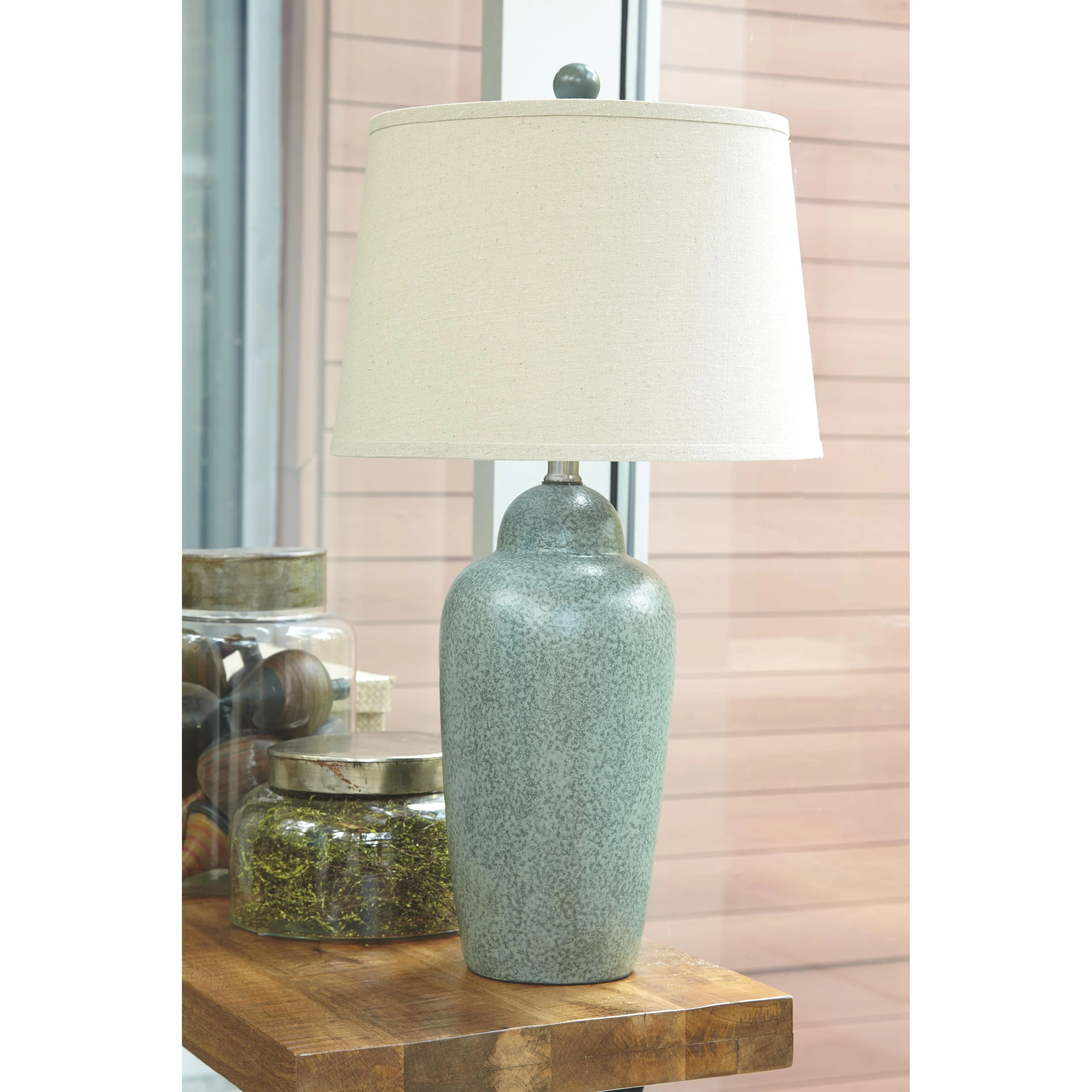 Saher - Green - Ceramic Table Lamp (1/cn) - Earthy Ceramic - Image 2