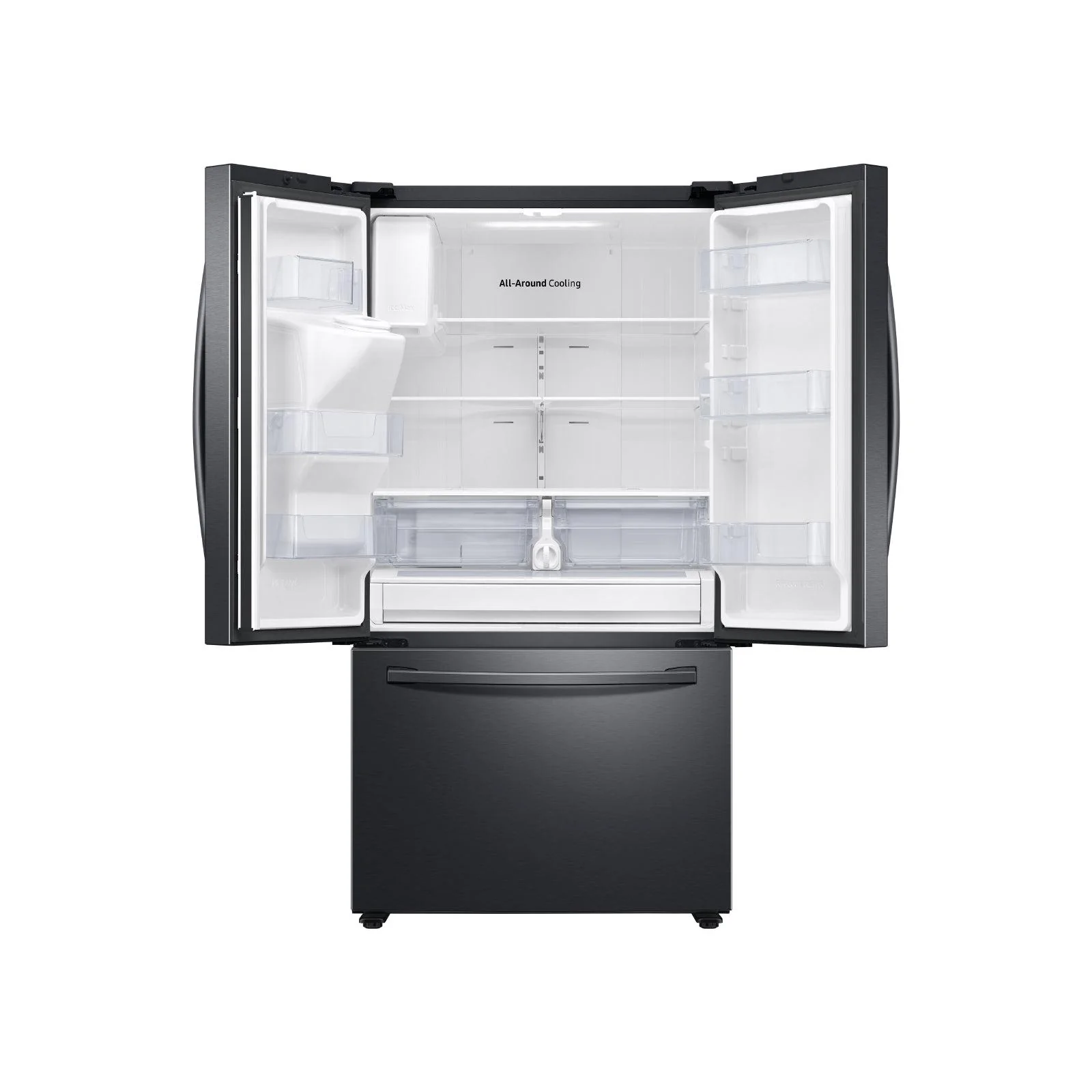 Samsung 26.5-cu ft Smart French Door Refrigerator with Ice Maker, Water and Ice Dispenser in Fingerprint Resistant Black Stainless Steel - Image 2