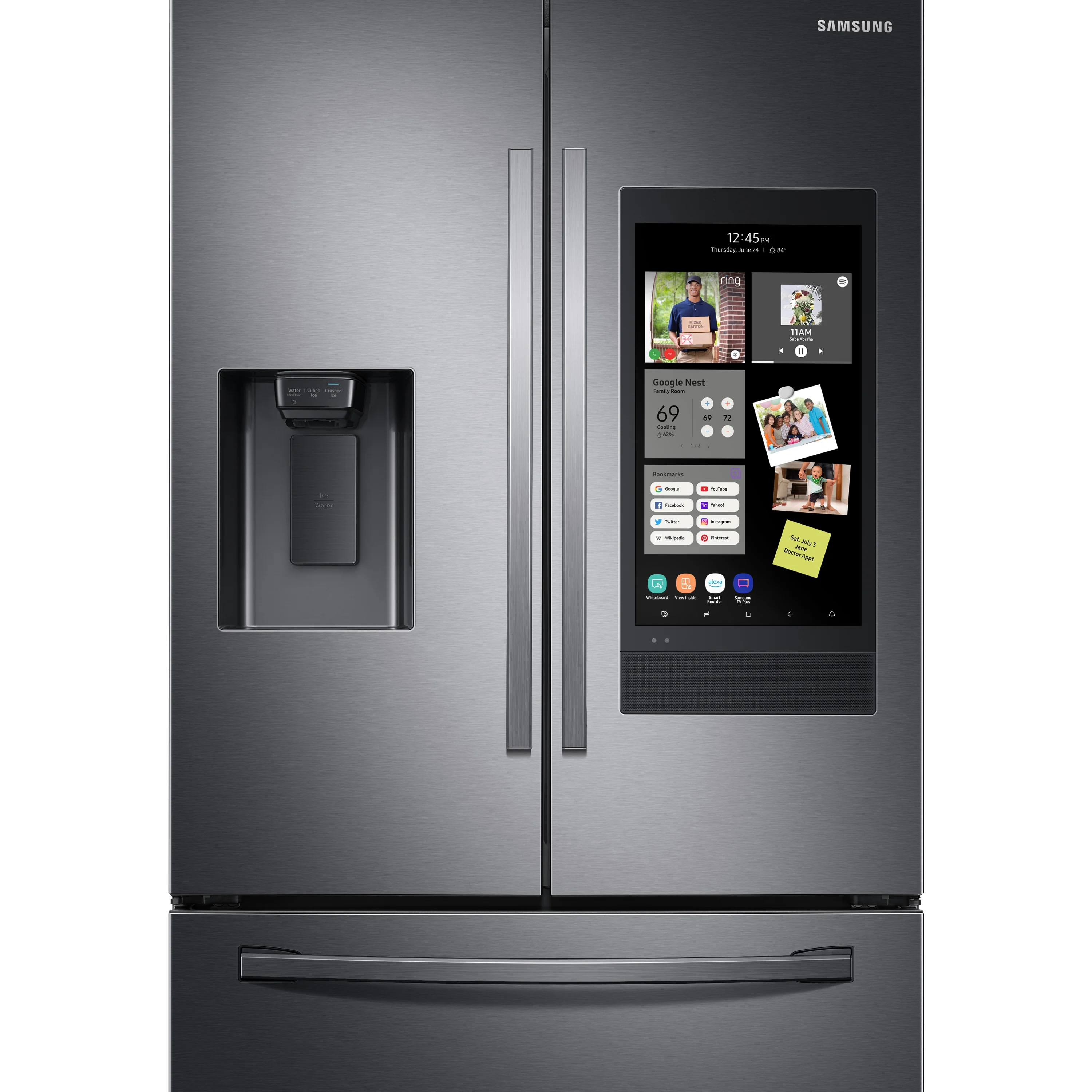 Samsung 26.5-cu ft Smart French Door Refrigerator with Ice Maker, Water and Ice Dispenser in Fingerprint Resistant Black Stainless Steel - Image 9