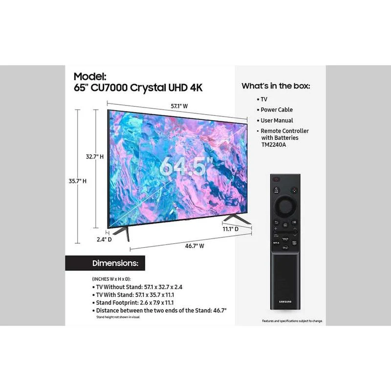 Samsung - 65” Class CU7000 Crystal UHD 4K Smart Tizen TV - Image 5