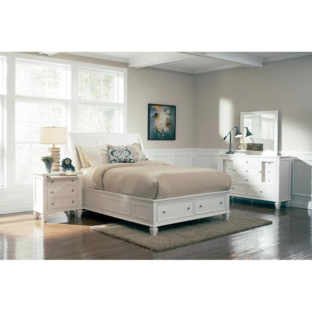 Sandy Beach - Eastern King Bed - Wood - White - Image 2