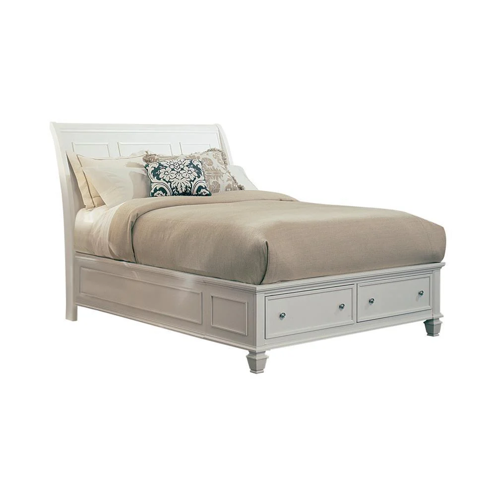 Sandy Beach - Queen Bed - Wood - White - Image 3