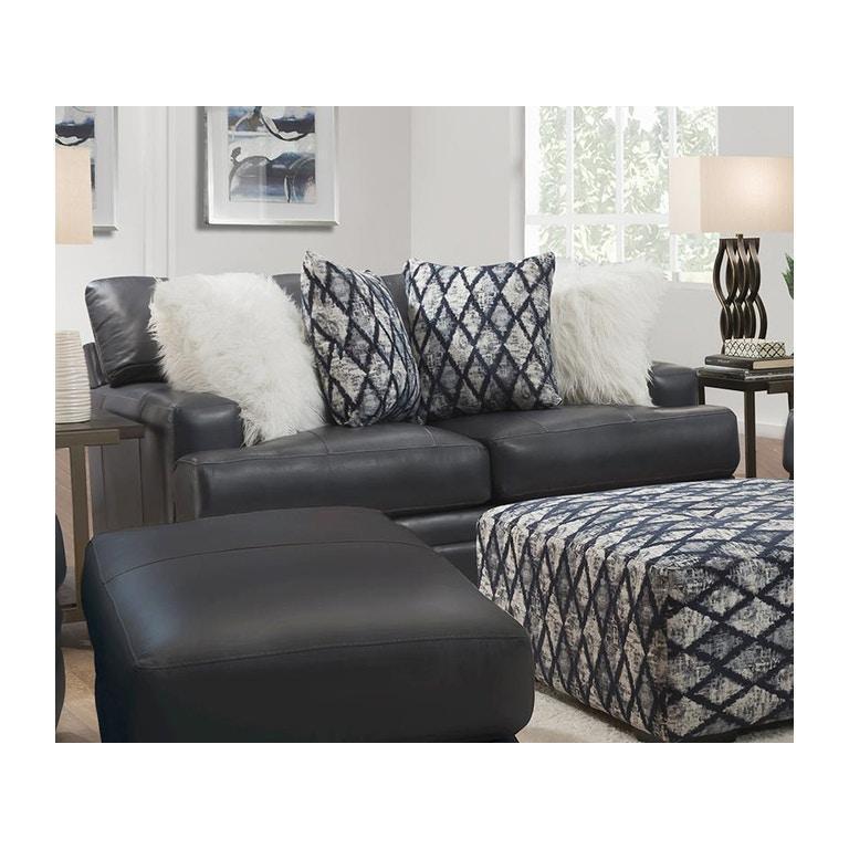 Franklin Sedona Leather Loveseat in Dark Blue - Image 4