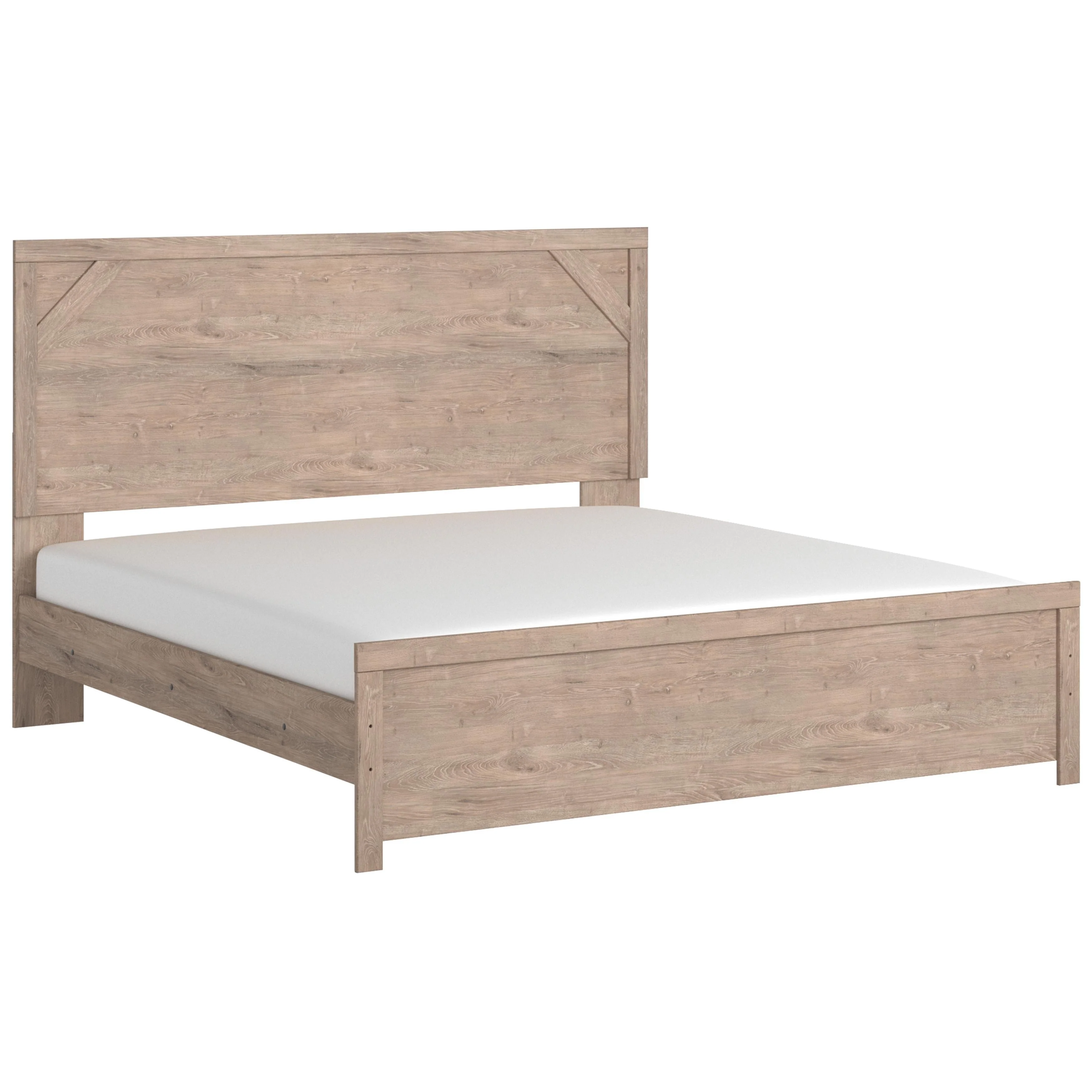 Senniberg - Light Brown/white - King Panel Headboard/footboard