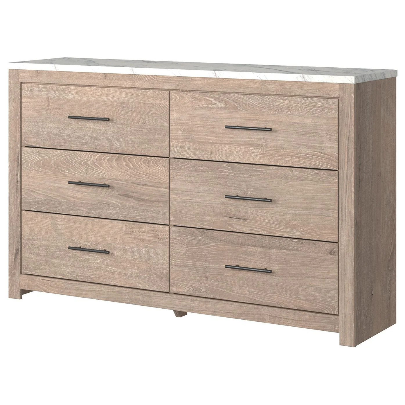 Ashley Senniberg Six Drawer Dresser in Light Brown/White - Image 2