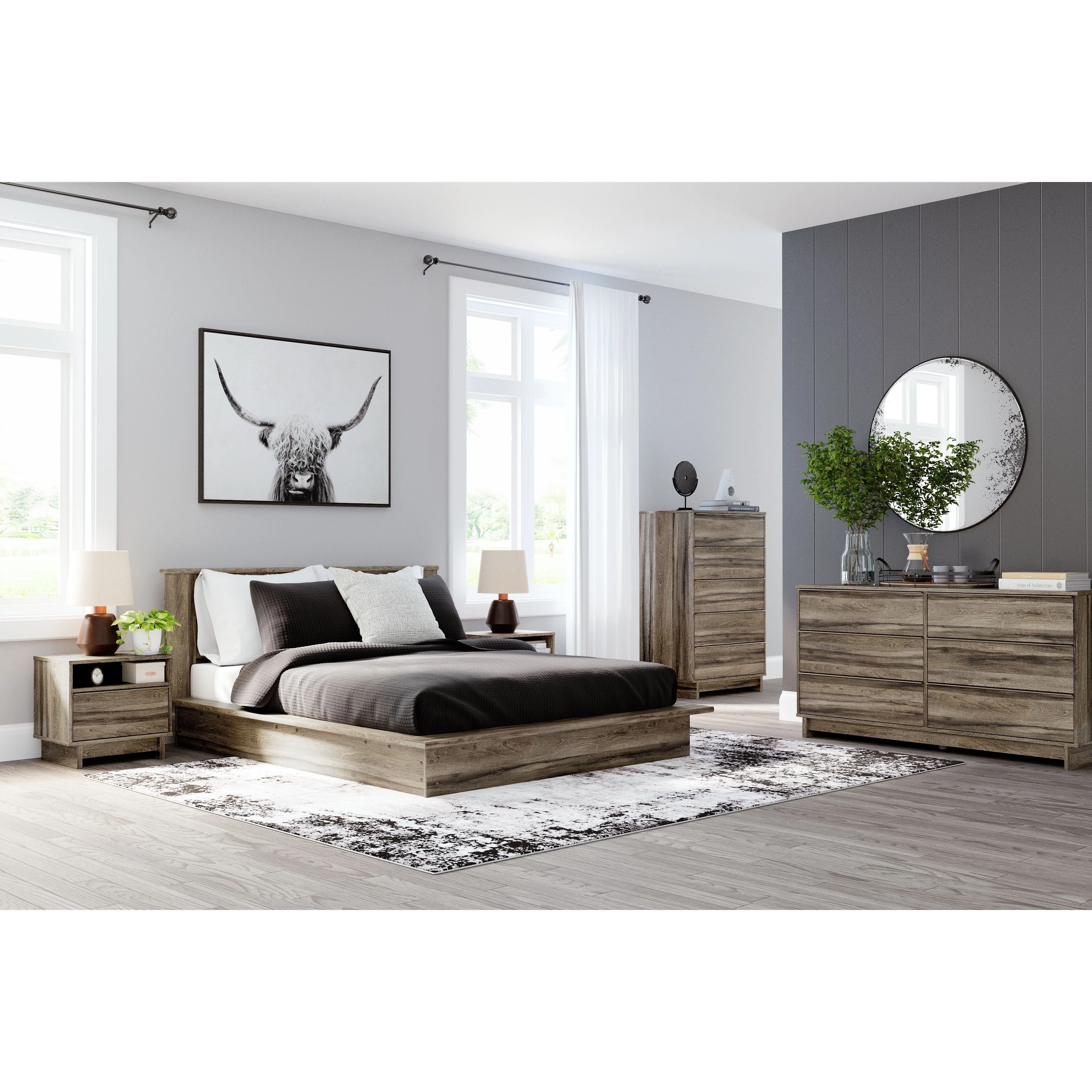 Shallifer - Brown - Queen Panel Bed - Image 3