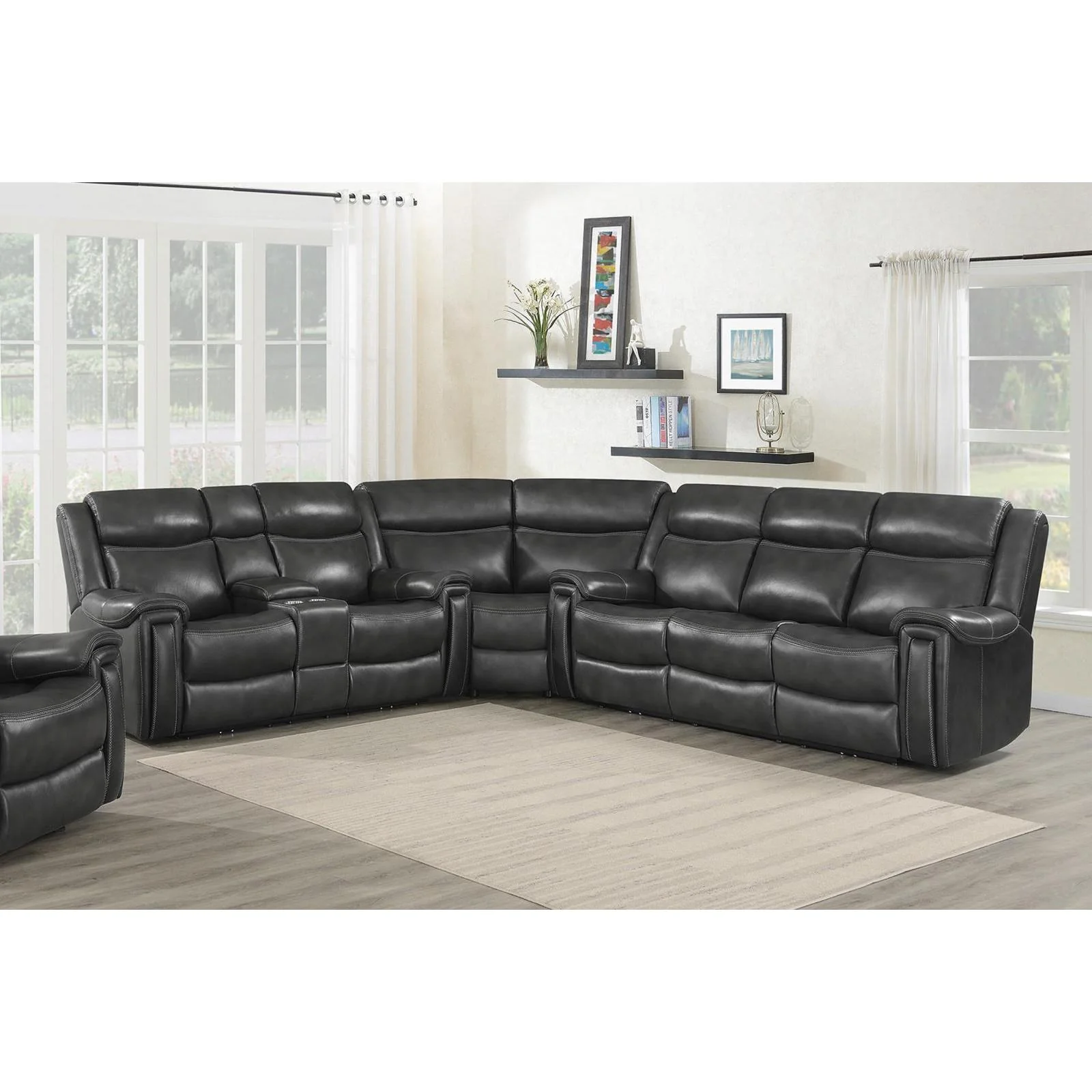 Shallowford - Power Reclining Sectional - Black