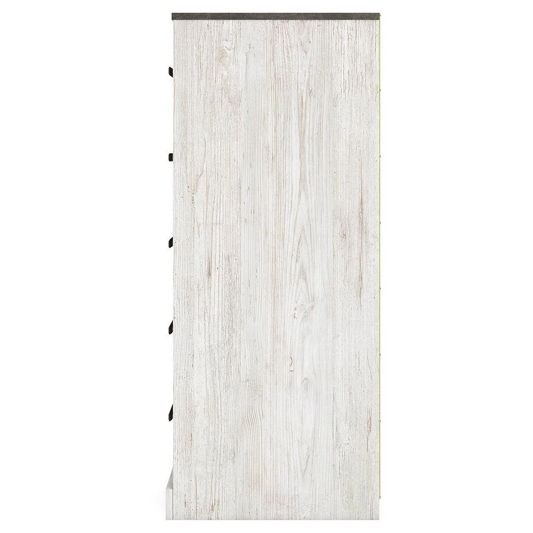Shawburn - White / Black / Gray - Five Drawer Chest - Vinyl-wrapped - Image 7