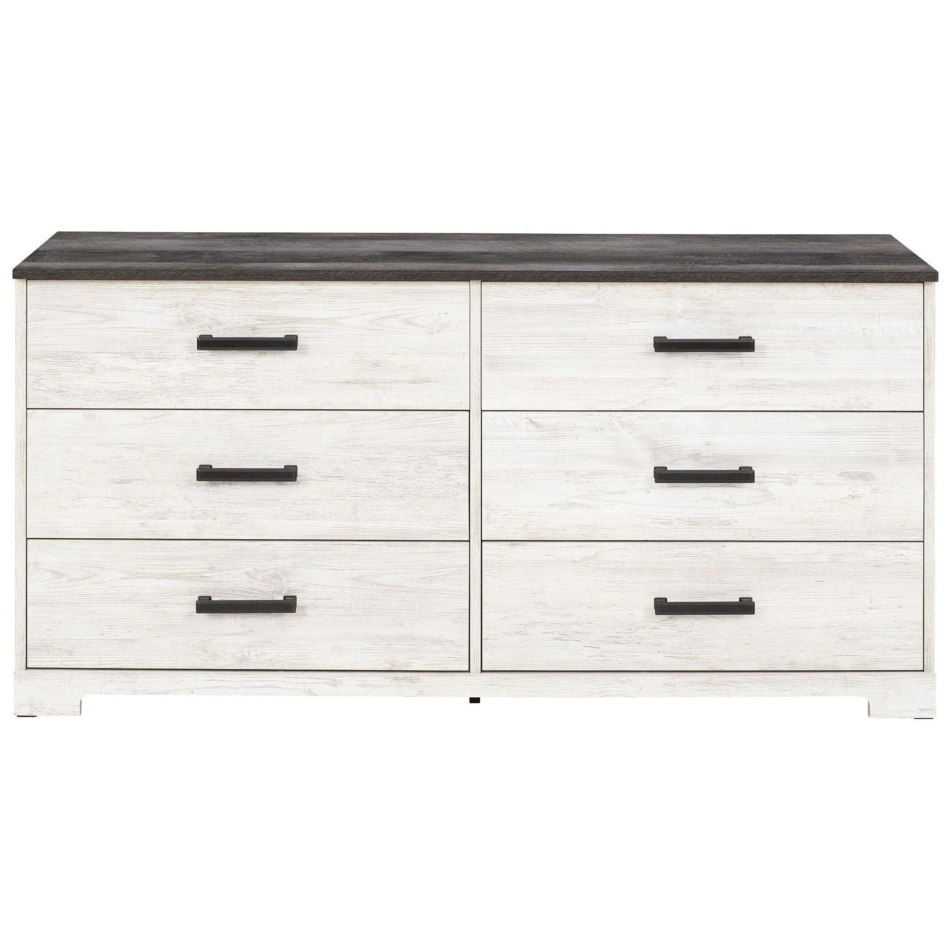 Shawburn - White / Black / Gray - Six Drawer Dresser - Pewter-tone Pulls - Image 4
