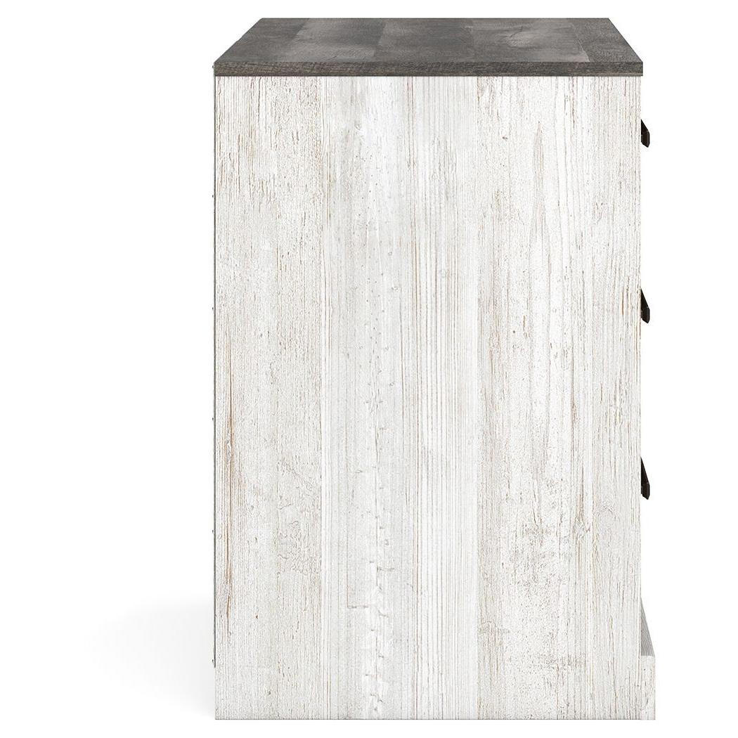Shawburn - White/dark Charcoal Gray - Three Drawer Chest - Vinyl-wrapped - Image 5