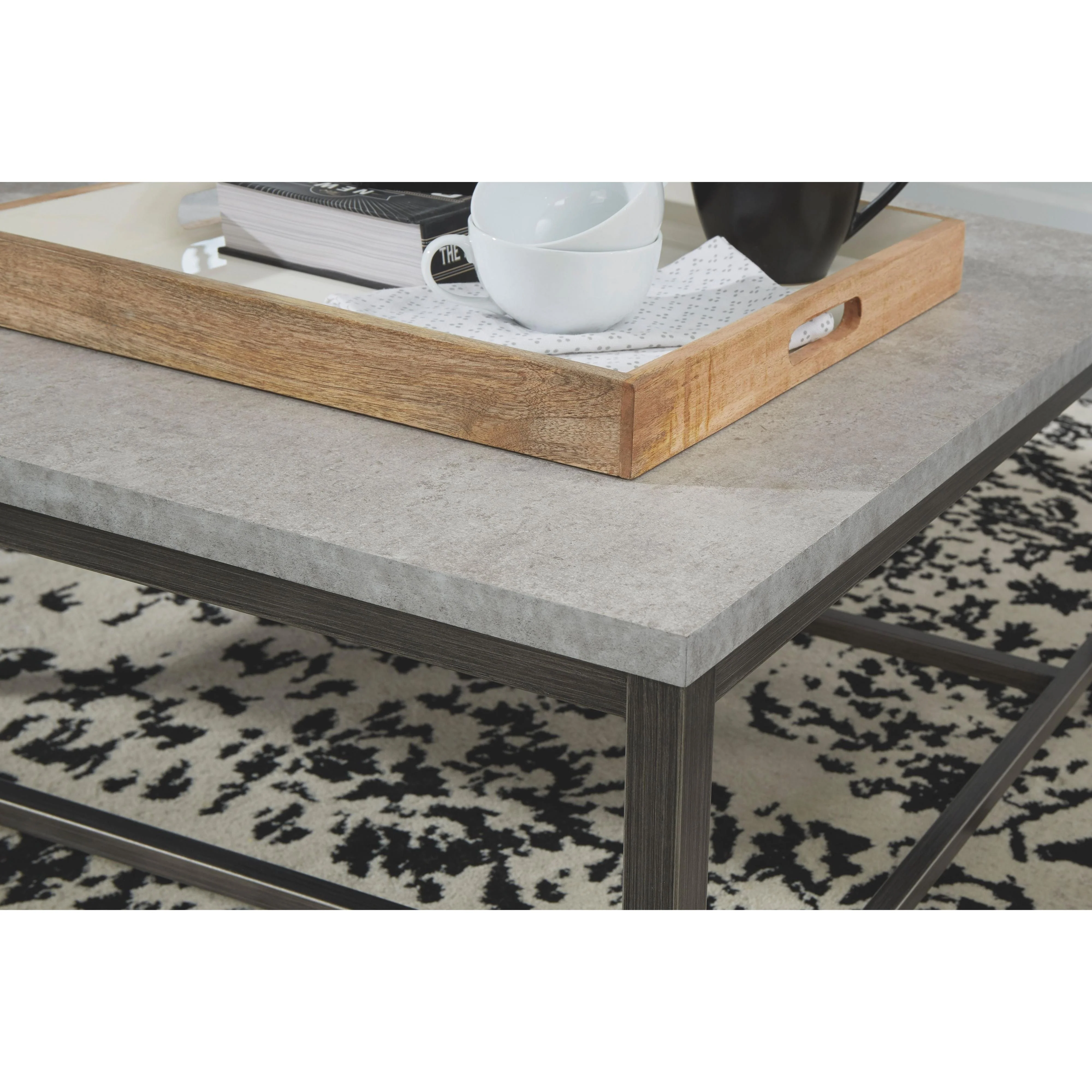 Shybourne - Gray/aged Bronze - Rectangular Cocktail Table - Image 6