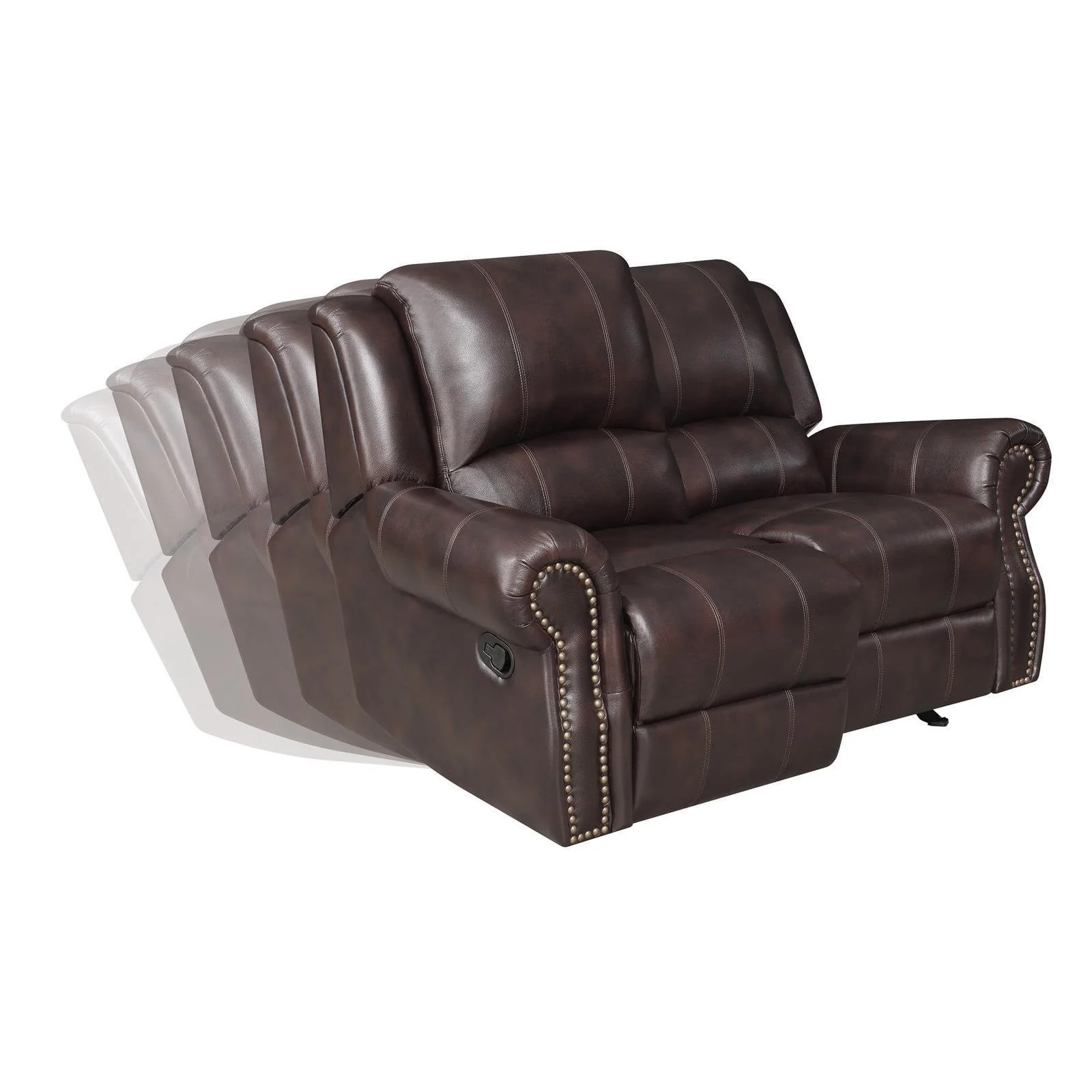 Sir Rawlinson Motion Collection - Glider Loveseat - Dark Brown - Image 2