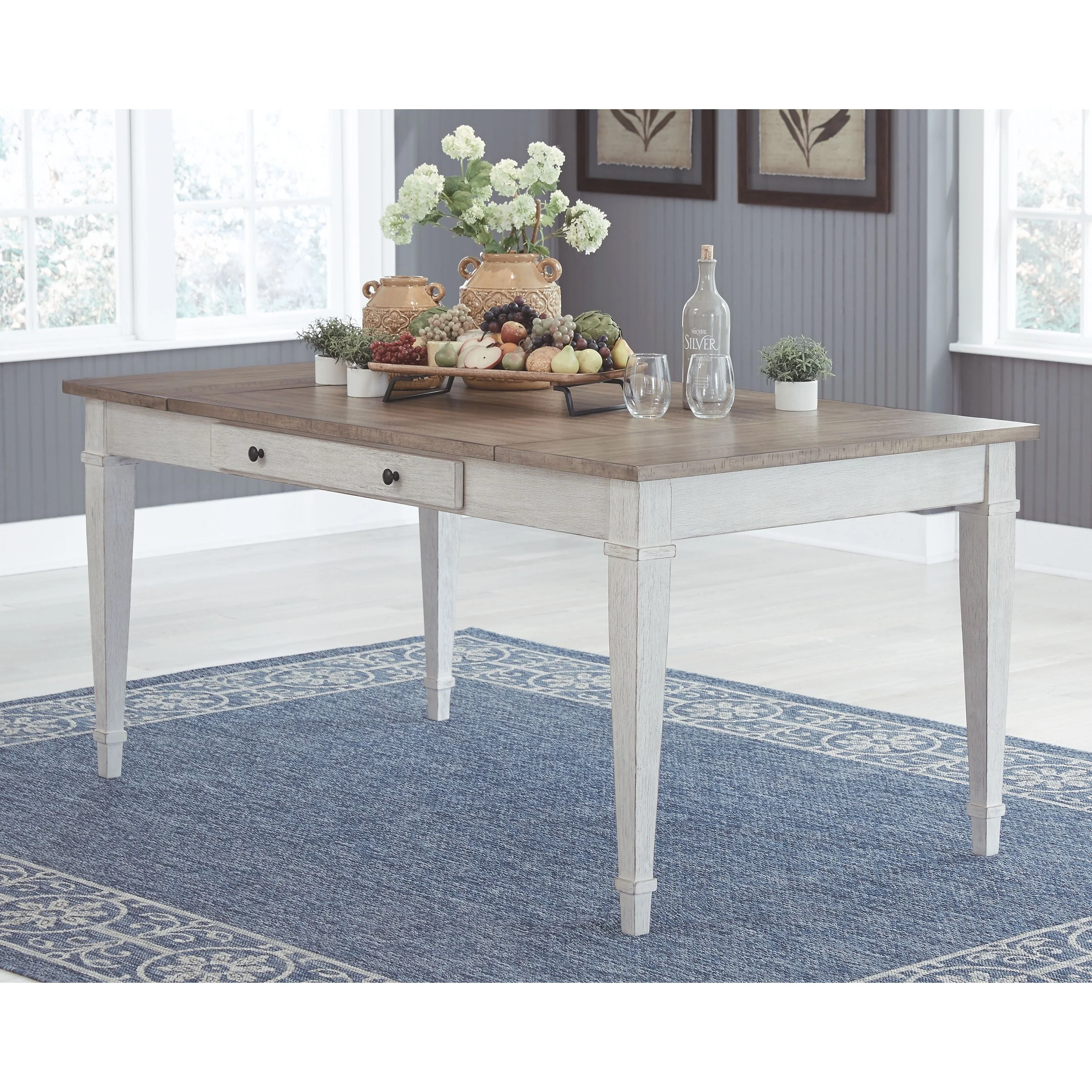 Skempton - White - Rect Drm Table W/storage