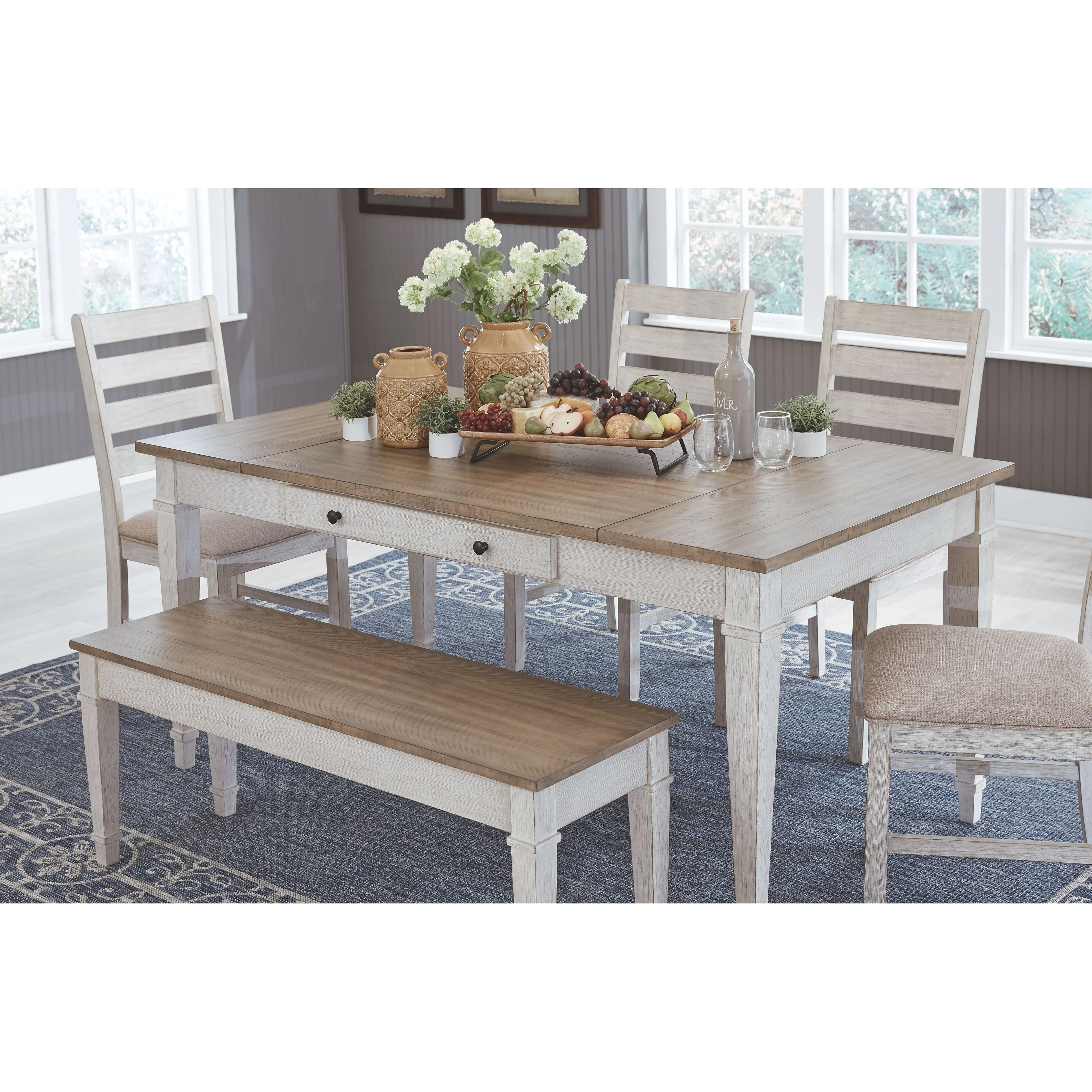Skempton - White - Rect Drm Table W/storage - Image 12