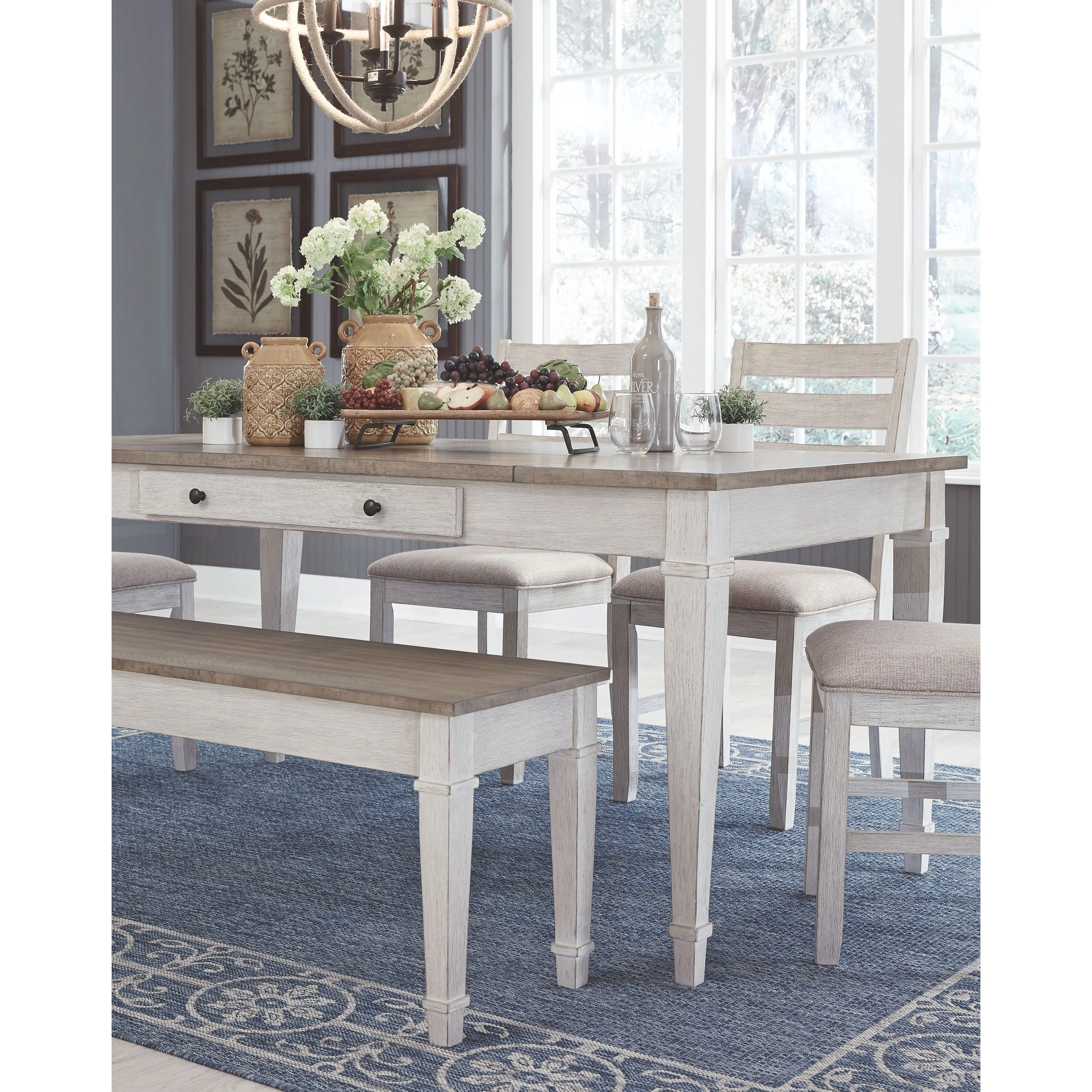 Skempton - White - Rect Drm Table W/storage - Image 13