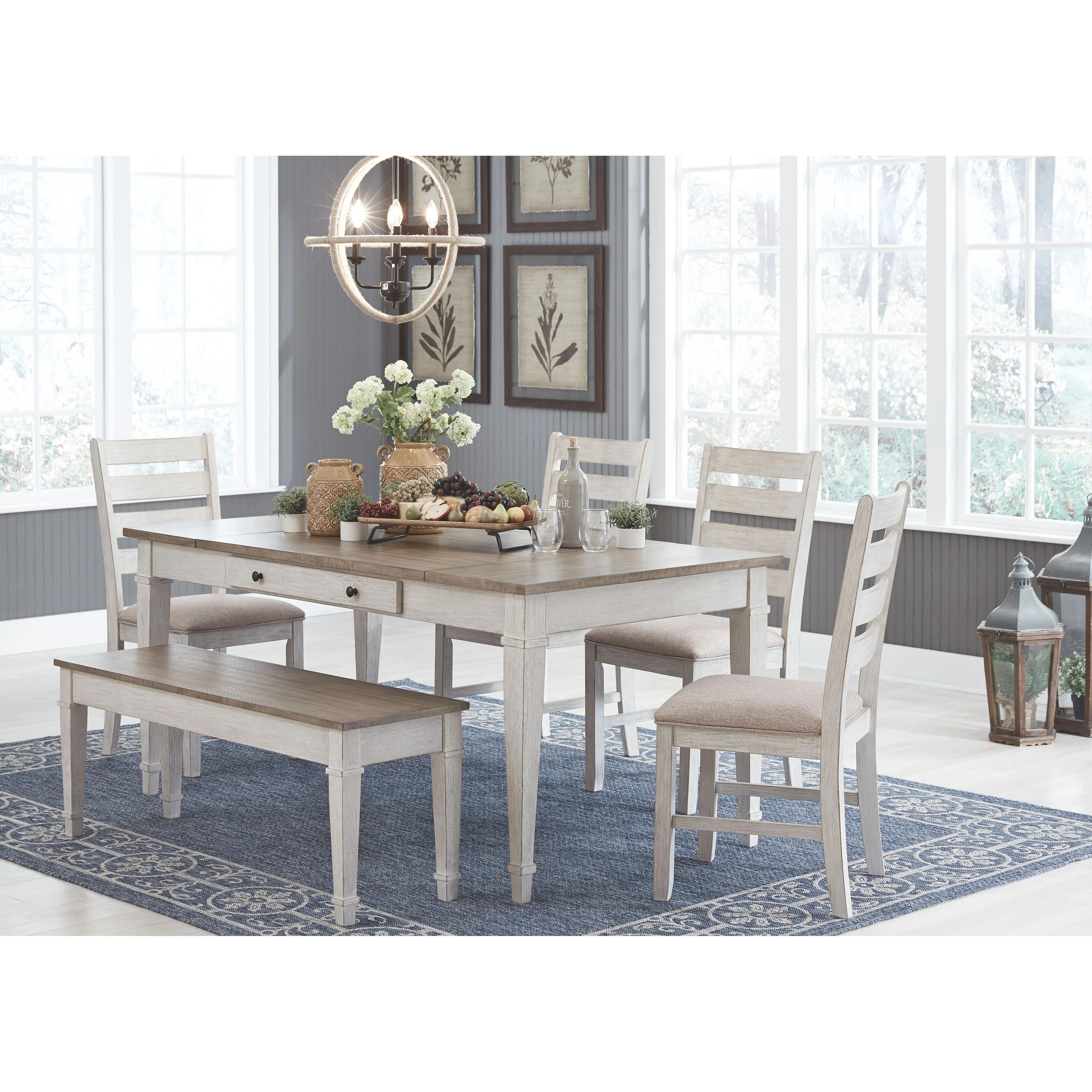 Skempton - White - Rect Drm Table W/storage - Image 4