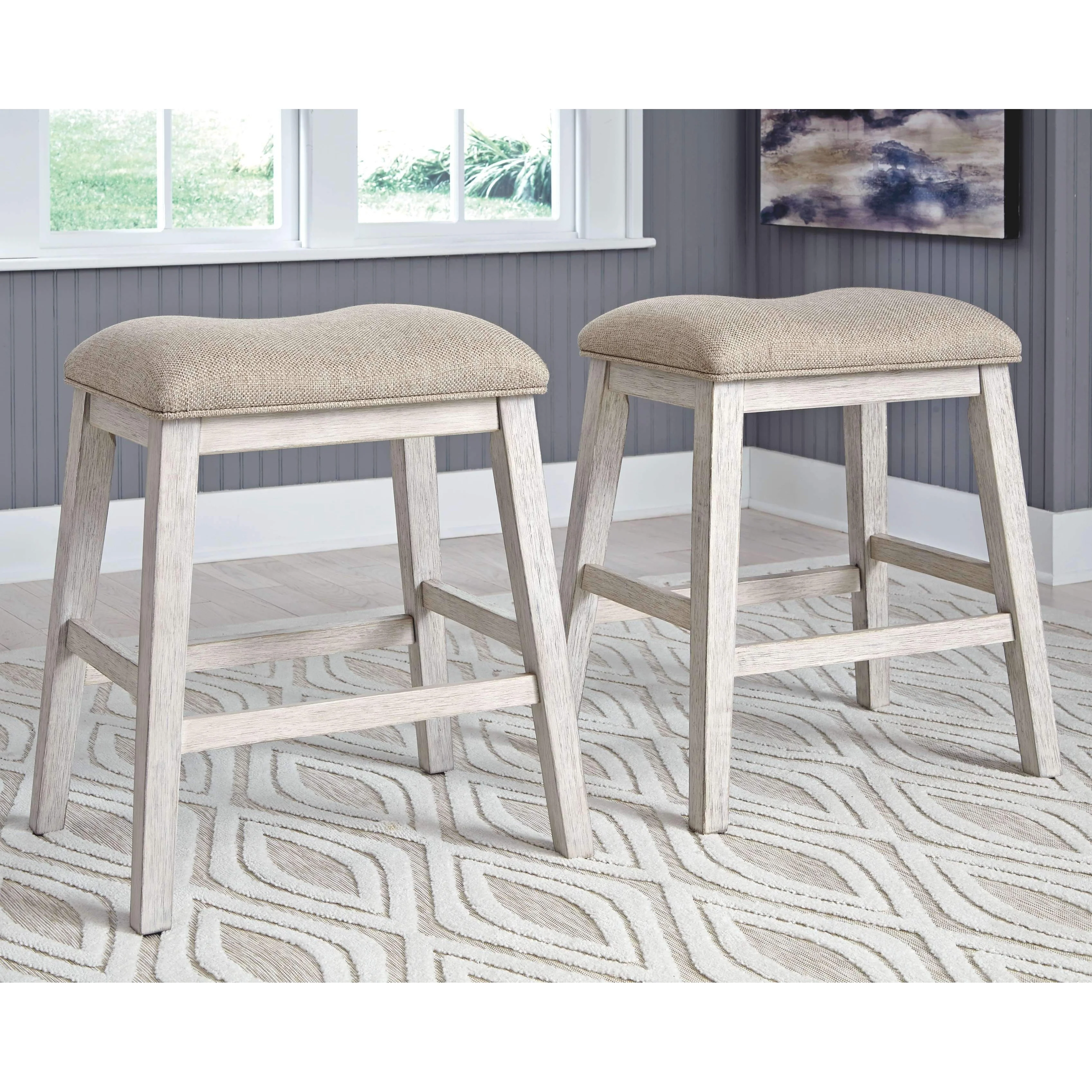 Skempton - White - Upholstered Stool (2/cn) - Image 13