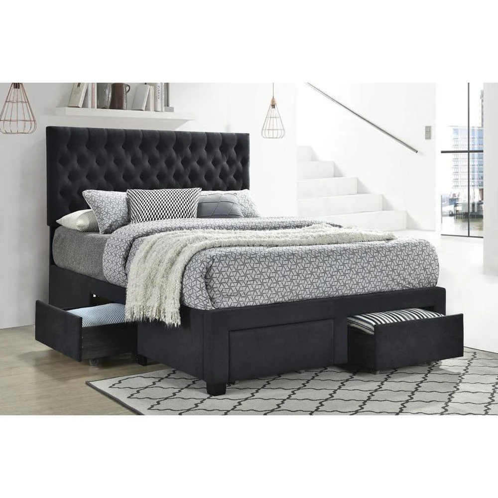 Soledad Upholstered Bed - Full Bed - Grey