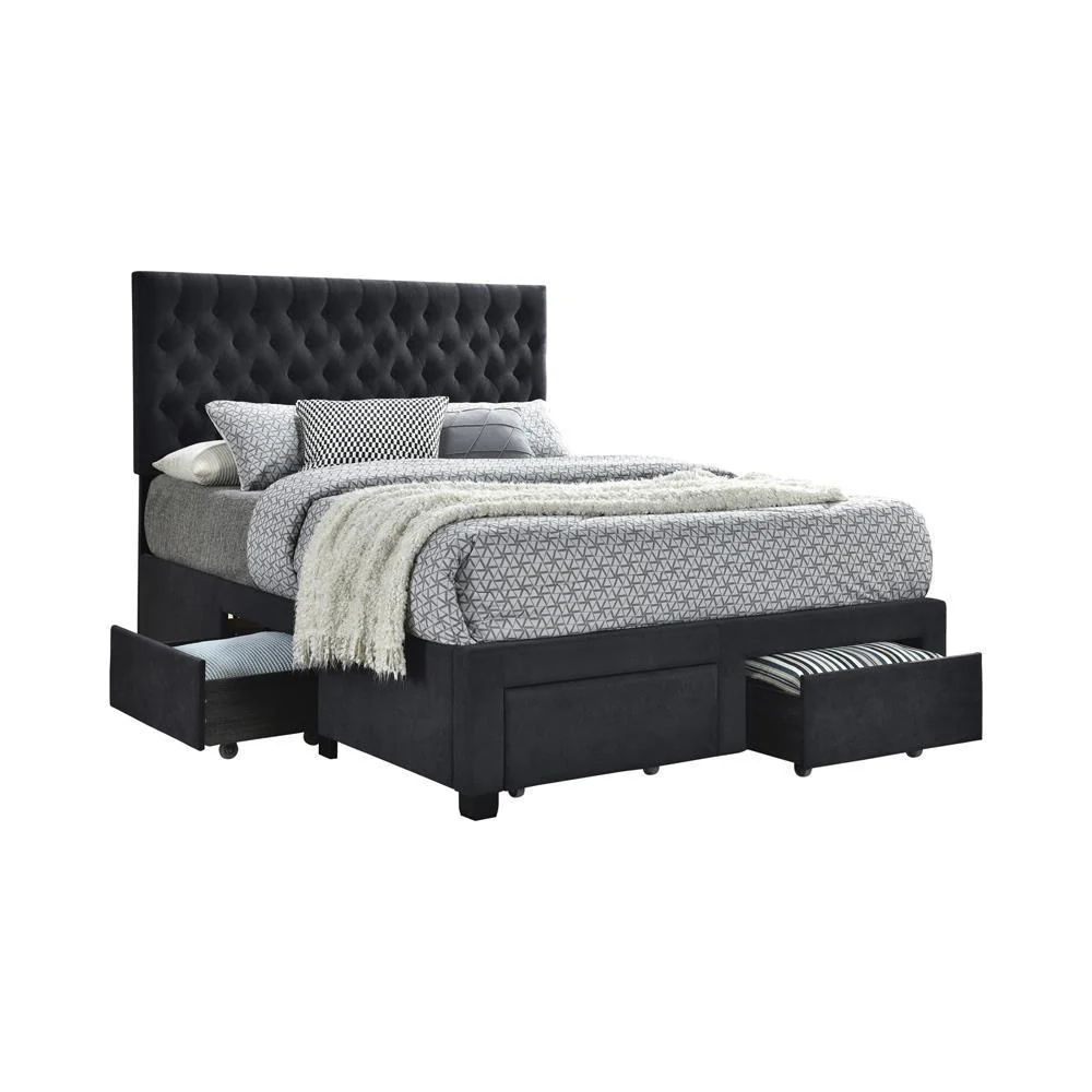 Soledad Upholstered Bed - Full Bed - Grey - Image 2