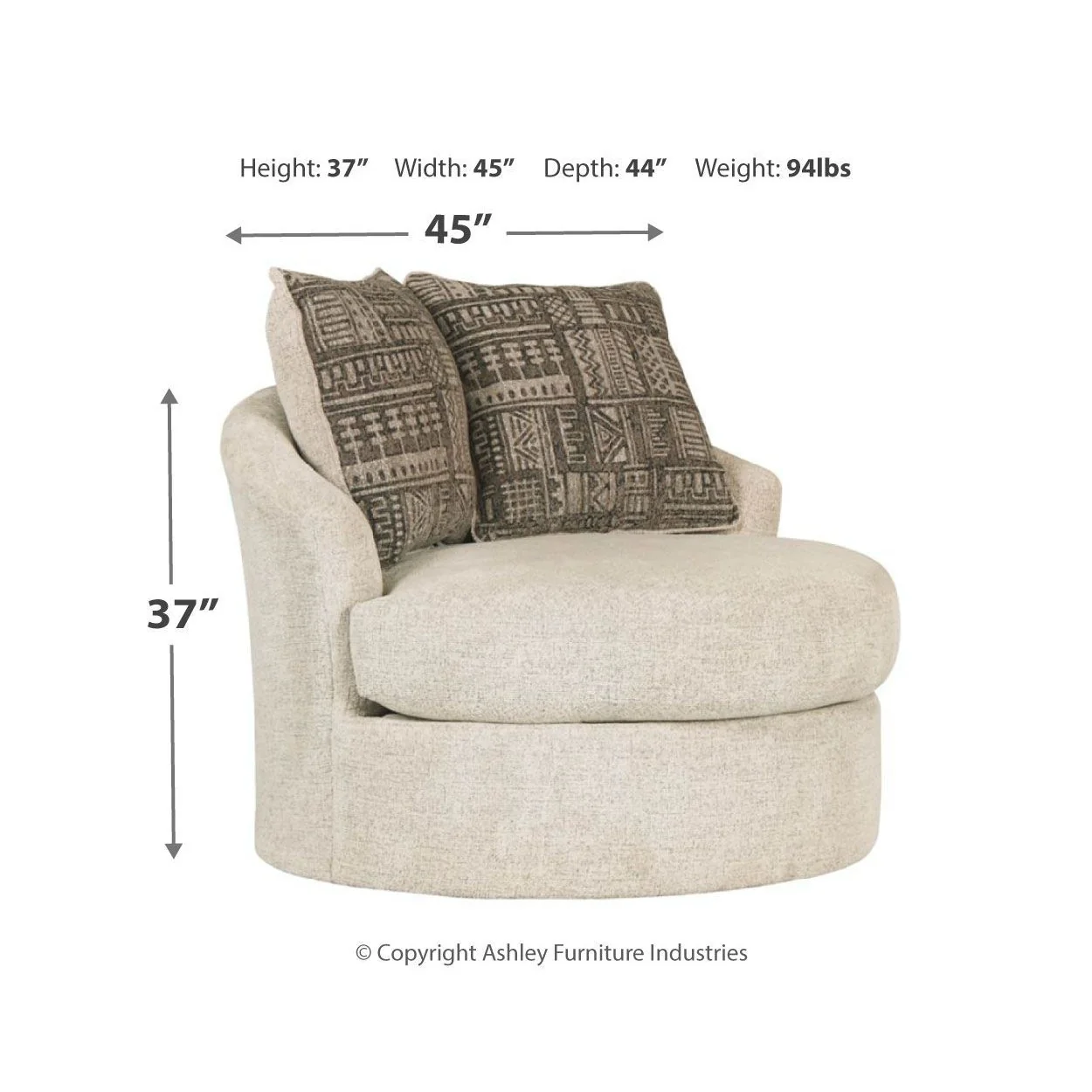 Soletren - Stone - Swivel Accent Chair - Image 9