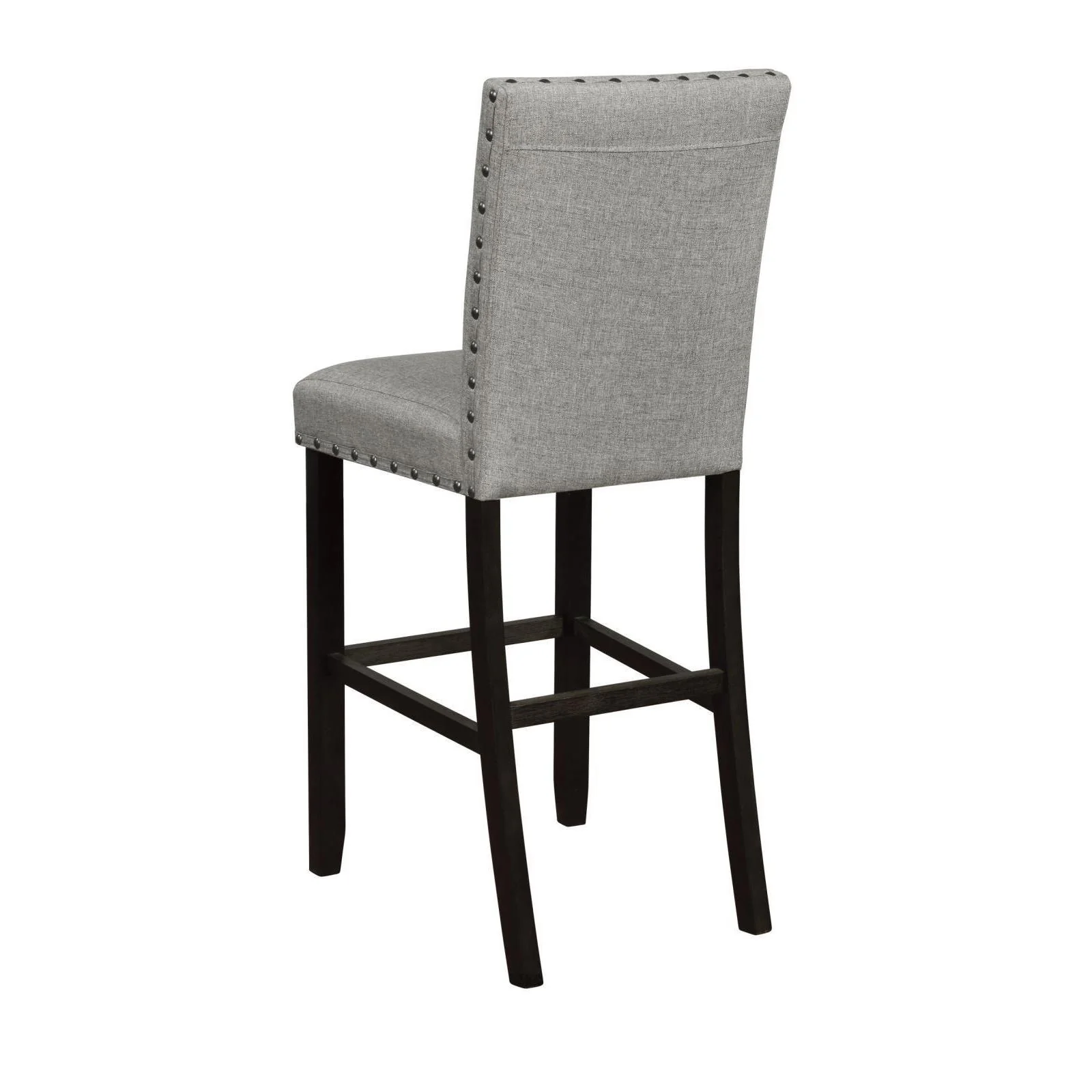 Solid Back Upholstered Bar Stools - Light Grey (set Of 2) - Image 3