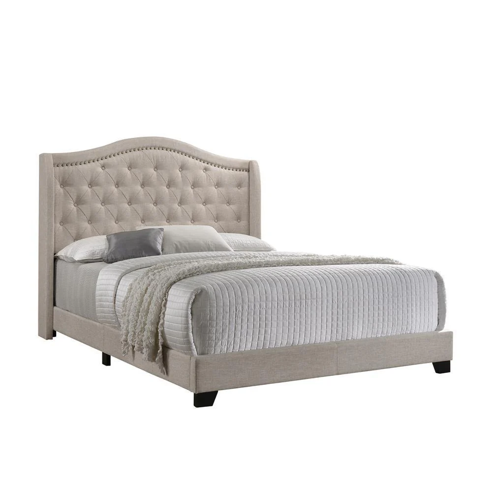 Sonoma Upholstered Bed - Queen Bed - Beige - Image 2