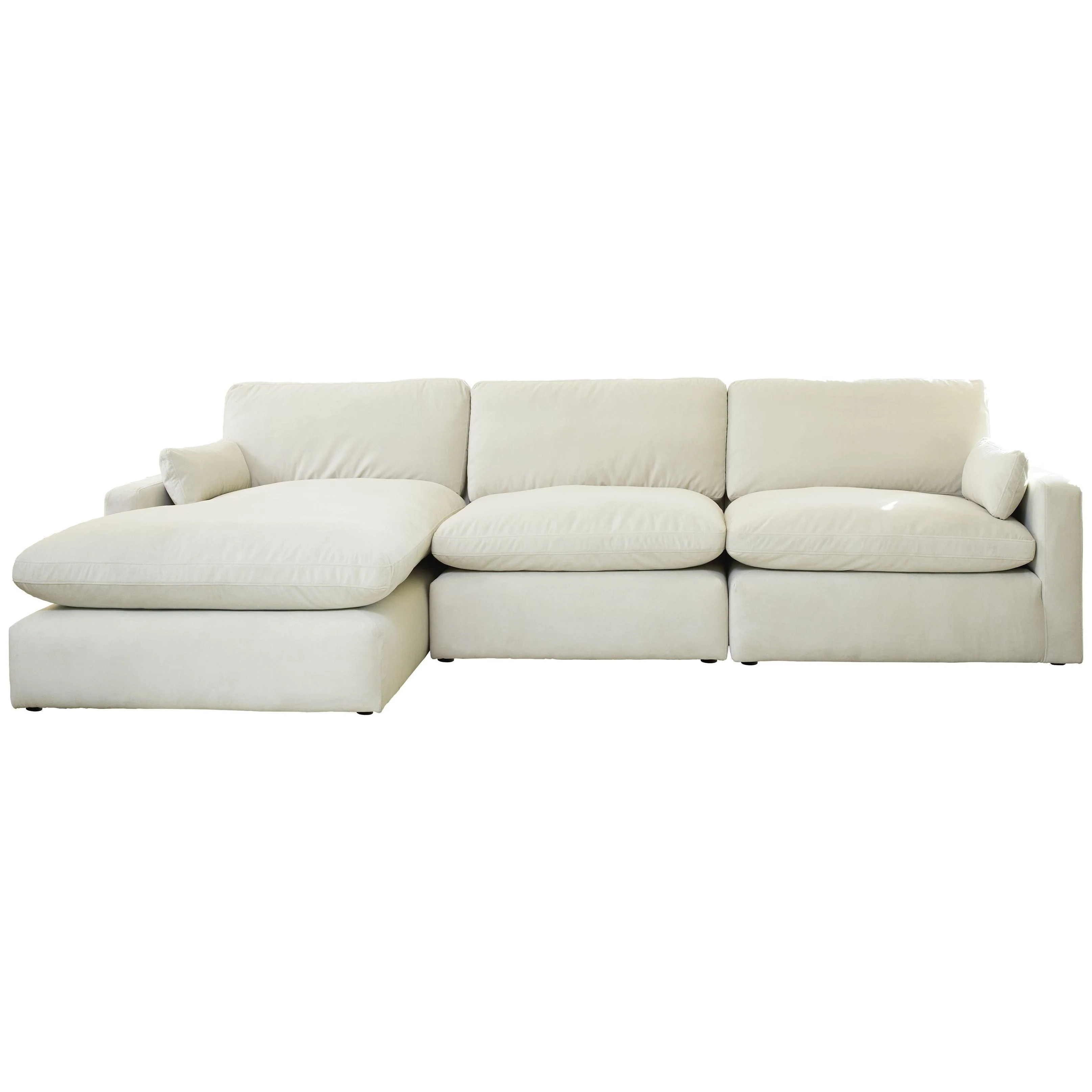 Ashley Sophie Left Chaise Armless Chair & Right Chair 3 Piece Sectional in Ivory - Image 2