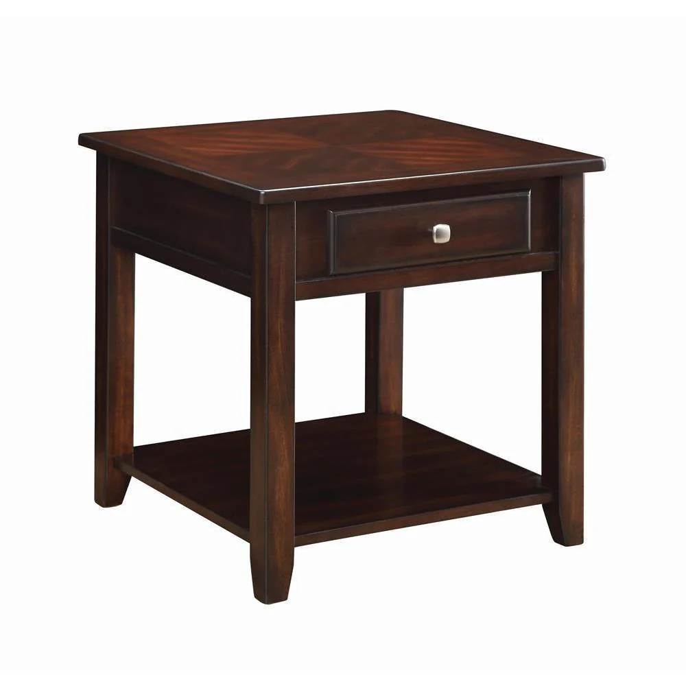 Square 1-shelf End Table - Walnut - Image 2