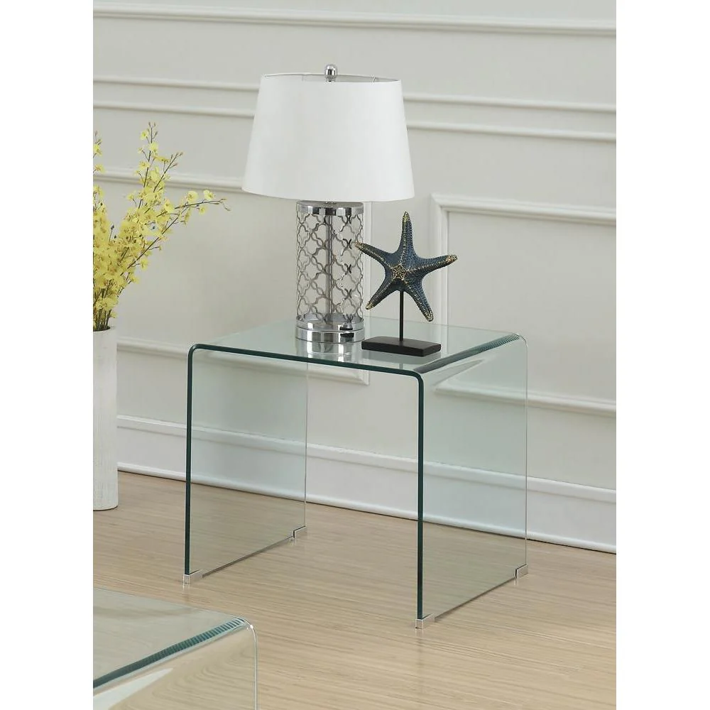 Square End Table - White
