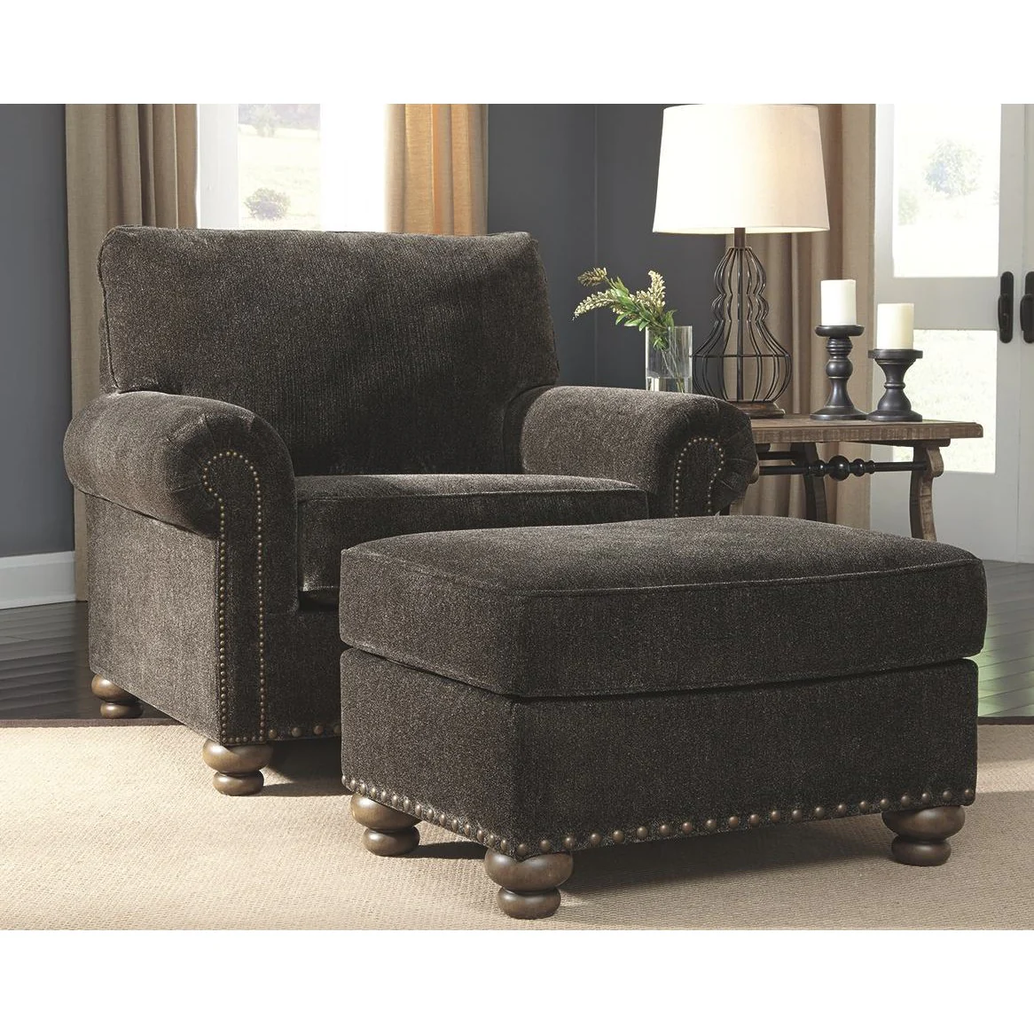 Stracelen - Sable - 2 Pc. - Chair, Ottoman - Image 2