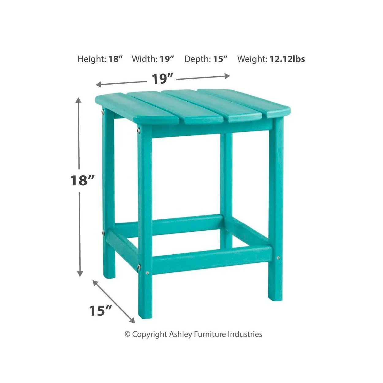 Sundown Treasure - Turquoise - Rectangular End Table - Image 4