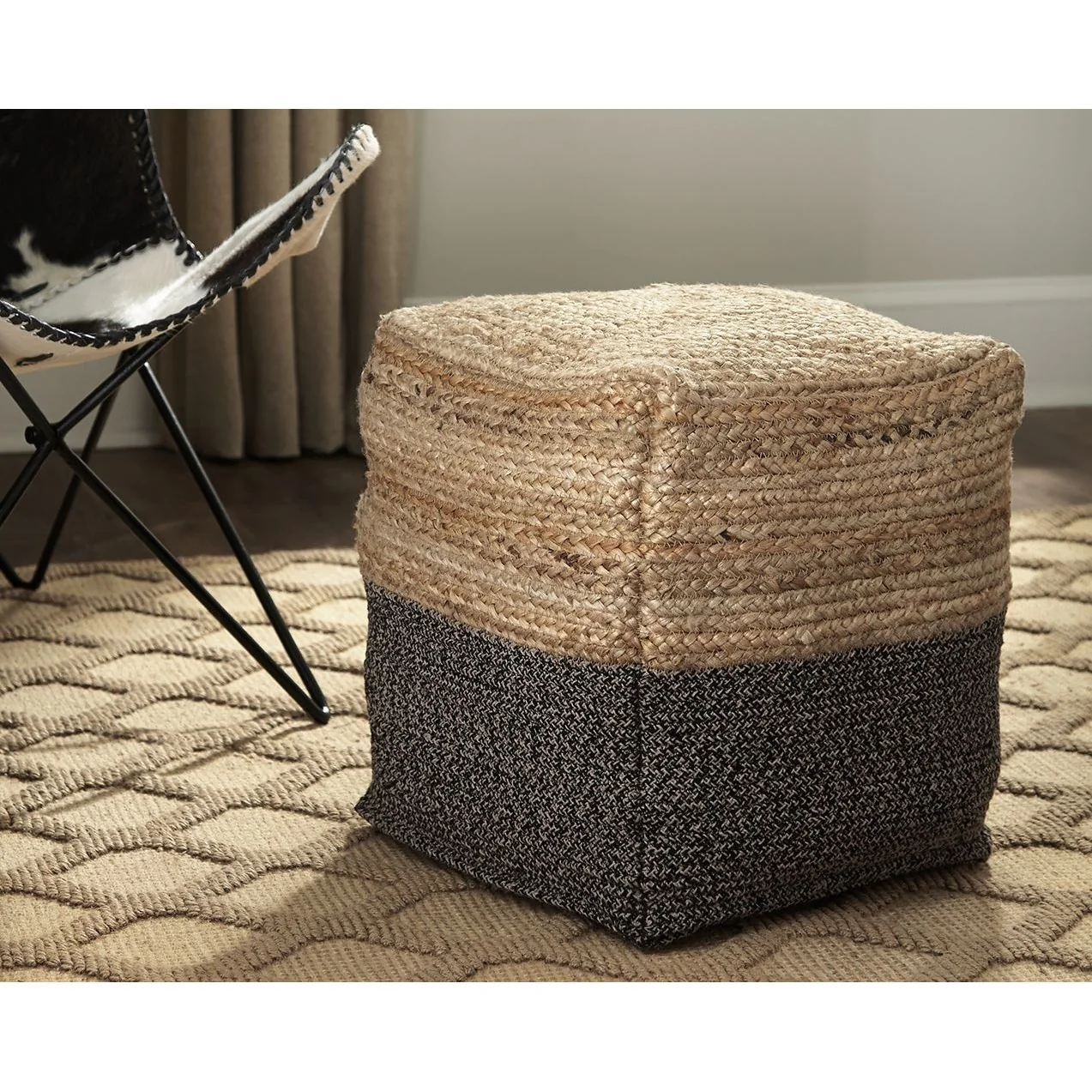 Sweed - Natural/black - Pouf - Rectangular - Image 2