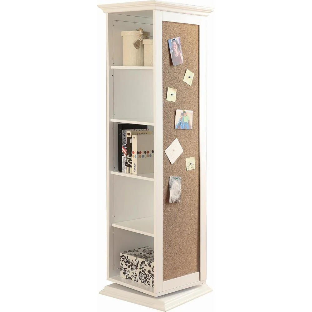 Swivel Accent Cabinet With Cork Board - White - Image 2