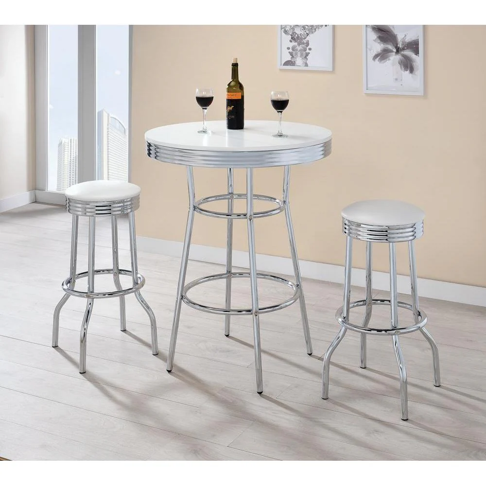 Swivel Bar Stool - Silver - Image 3
