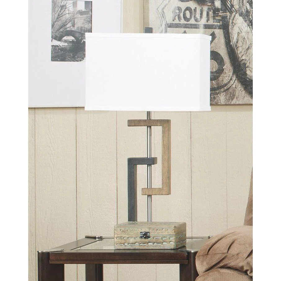 Syler - Brown/silver Finish - Poly Table Lamp (2/cn) - Image 2